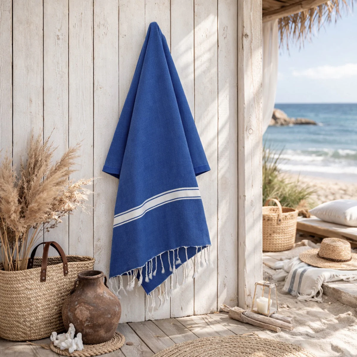 Fouta - Coton - Bleu Grec - Marsa - Image 3