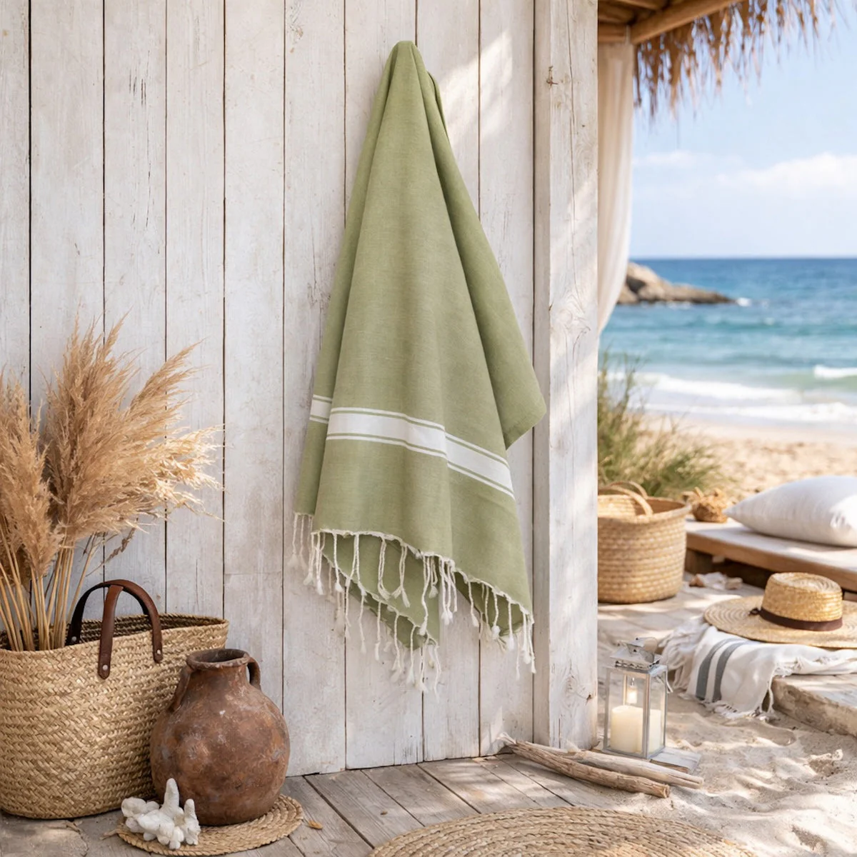 Fouta - Coton - Vert Amande - Marsa - Image 2