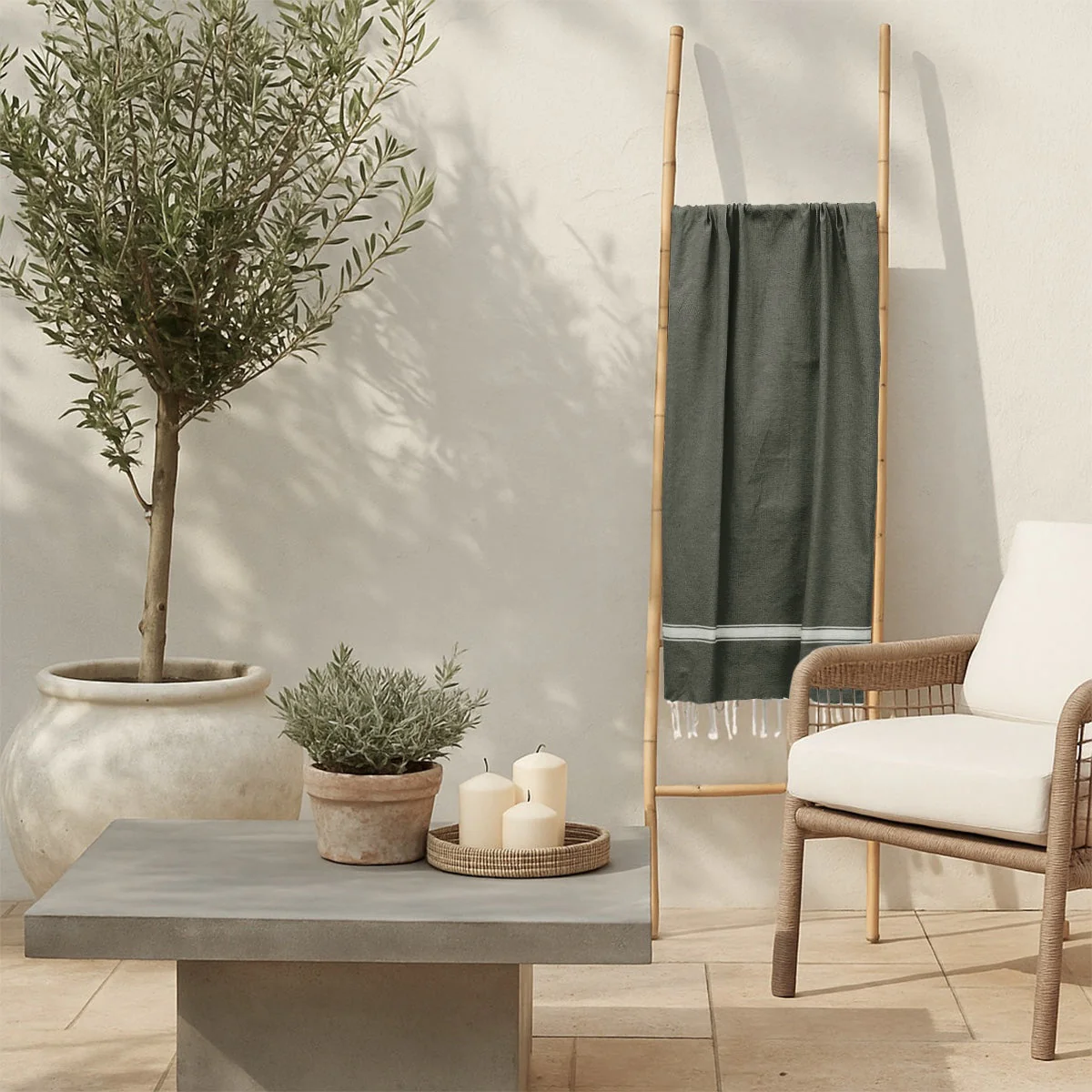 Fouta - Coton - Vert Kaki - Marsa - Image 3