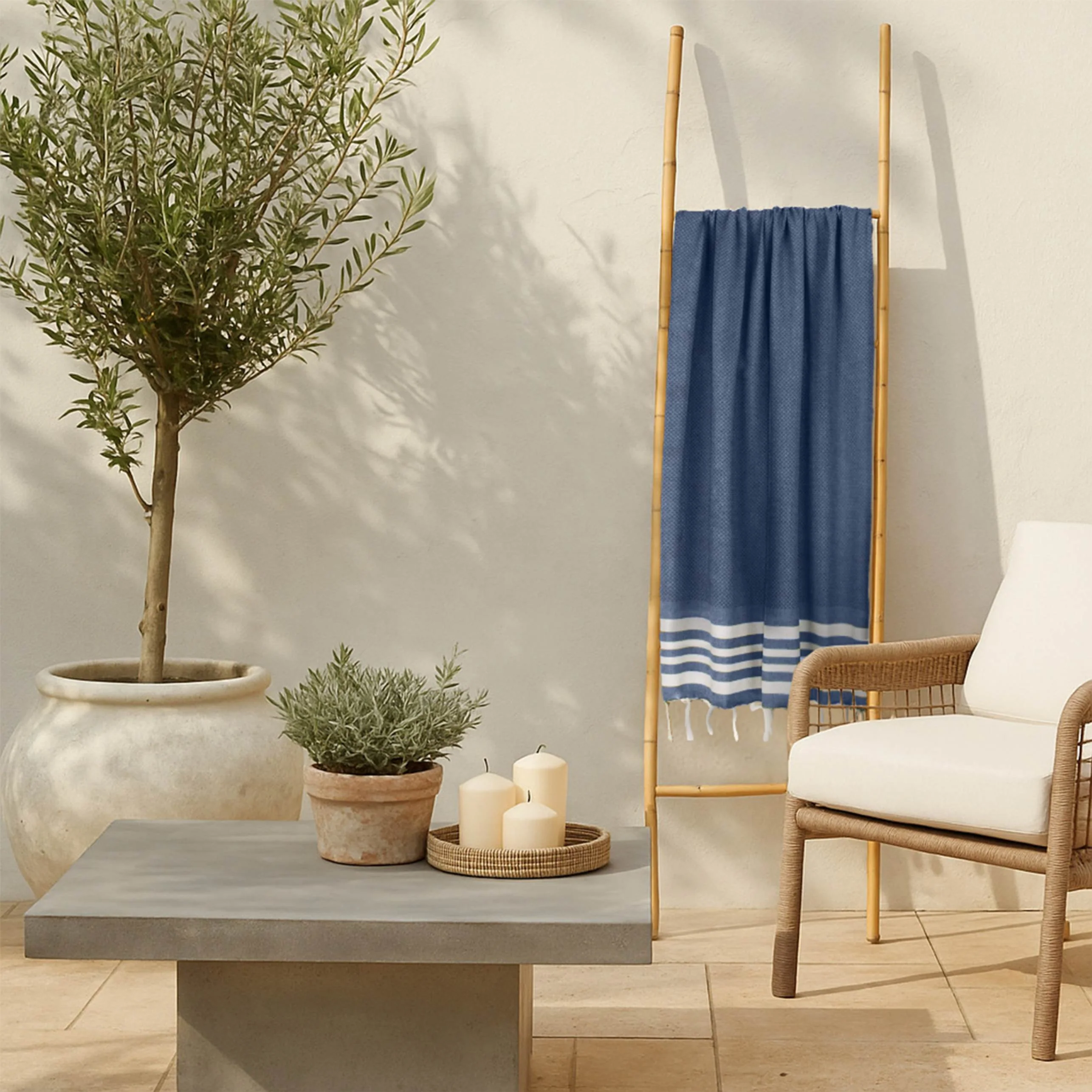 Fouta - Coton - Bleu Denim - Newport - Image 2