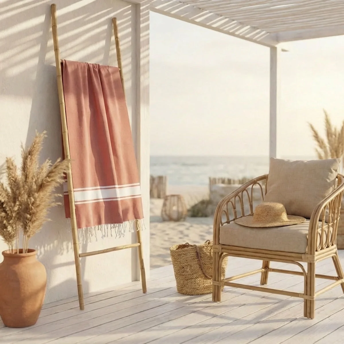 Fouta - Coton - Rose Argile - St Tropez - Image 2