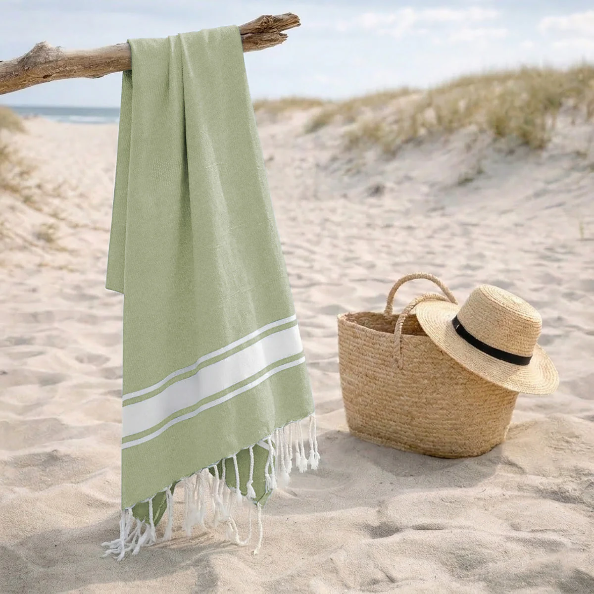 Fouta - Coton - Vert Amande - St Tropez - Image 9