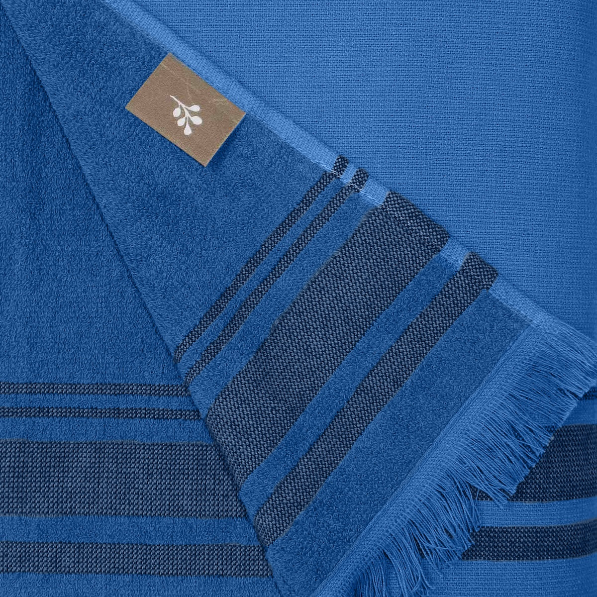 Fouta - Eponge - Bleu Denim / Noir - Faro - Image 4