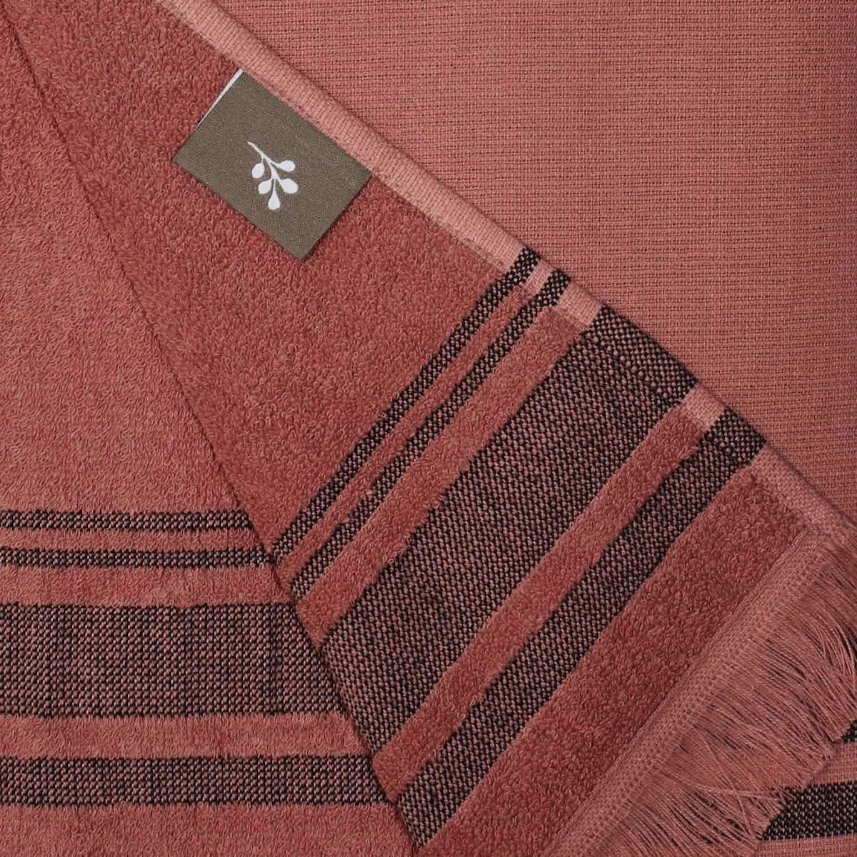 Fouta - Eponge - Terracotta / Noir - Faro - Image 4