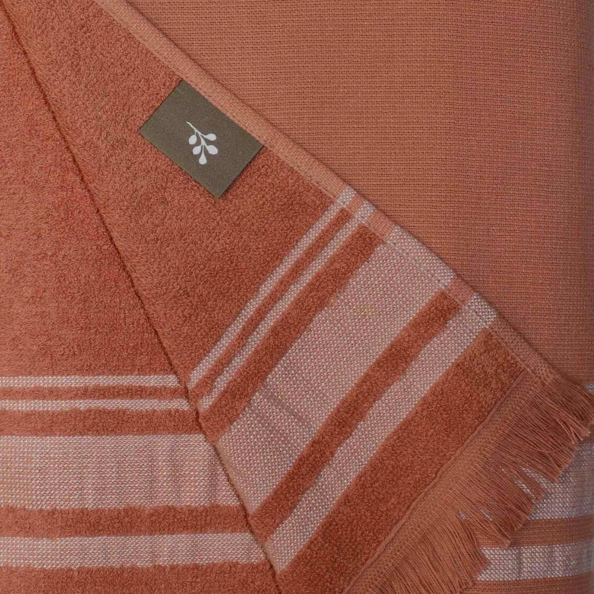 Fouta Éponge - Coton - Rose Argile / Grège - Faro - Image 3