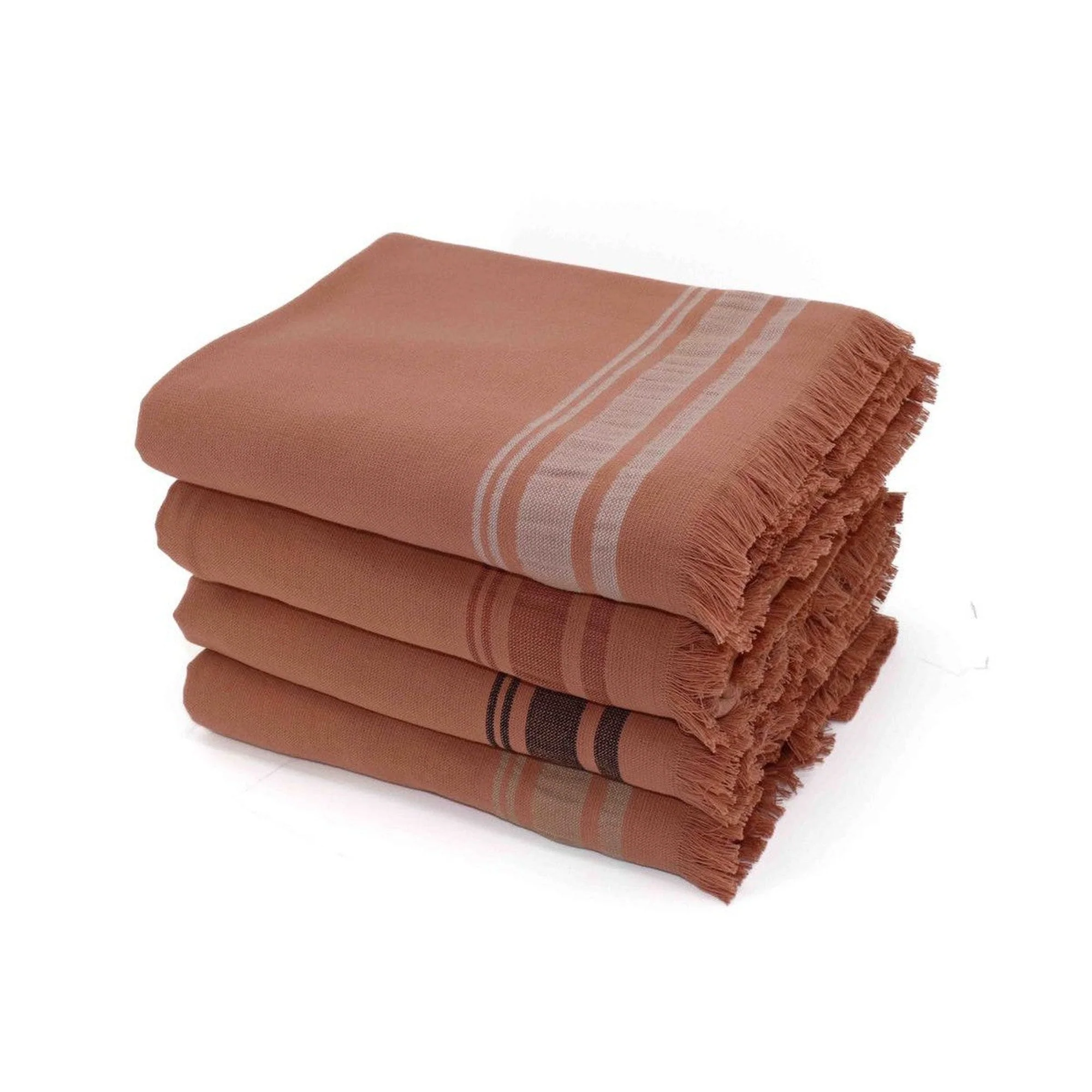 Fouta Éponge - Coton - Rose Argile / Grège - Faro - Image 5