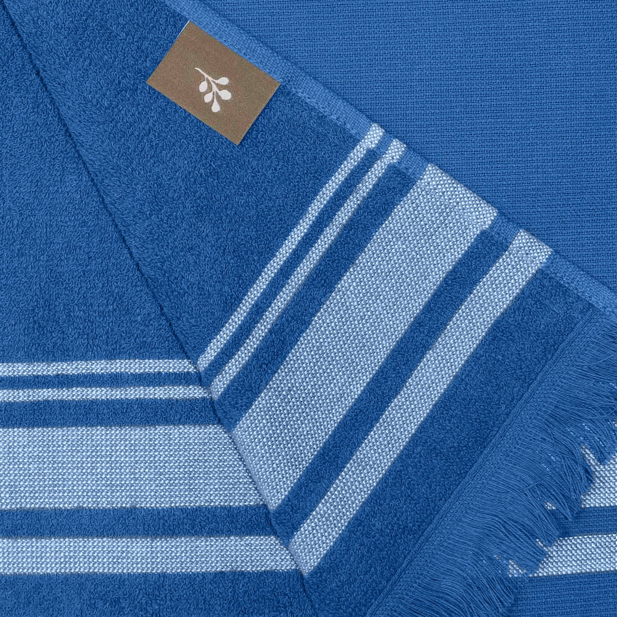 Fouta XXL - Eponge - Bleu Denim / Grège - Faro - Image 4