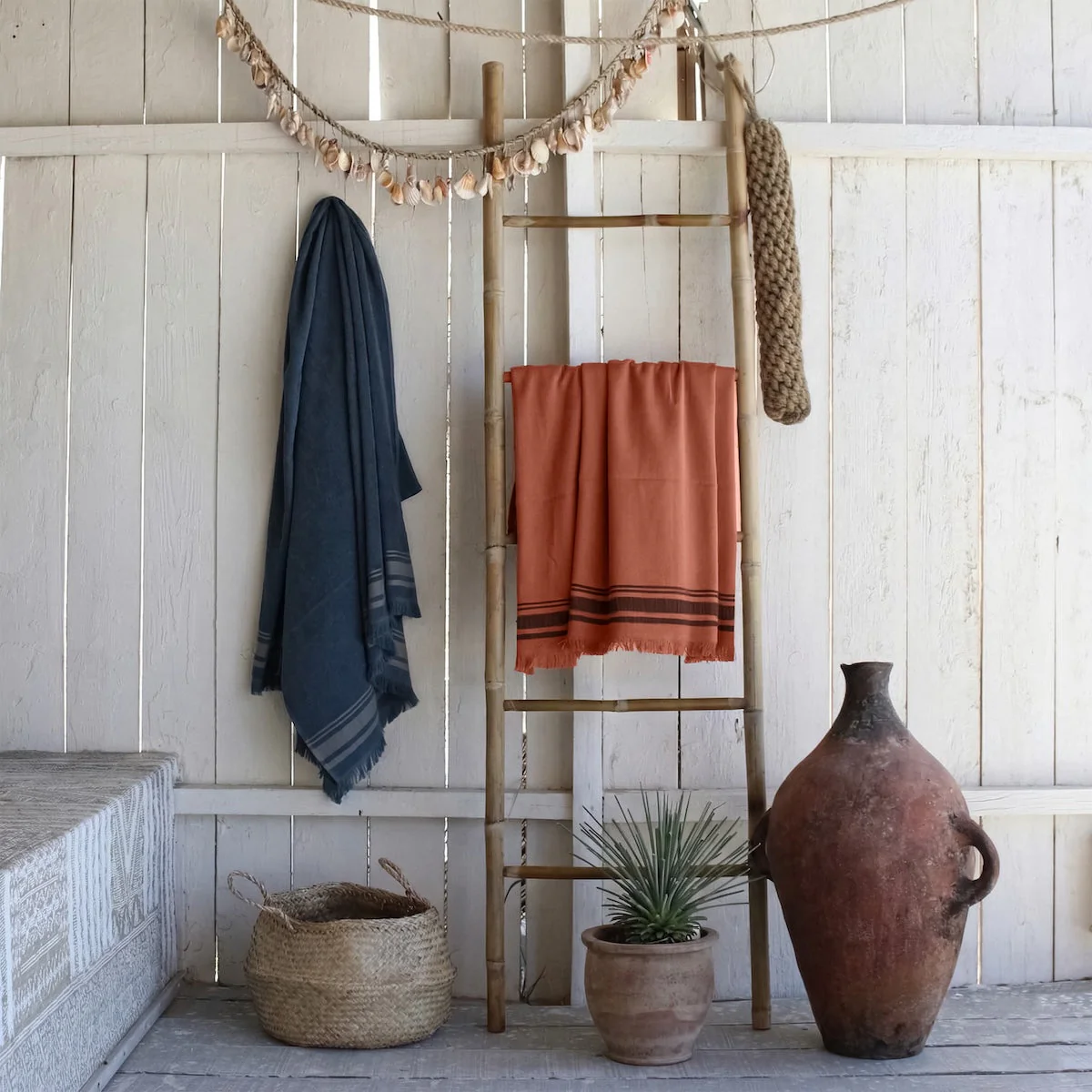 Fouta XXL - Eponge - Terracotta / Noir - Faro - Image 2
