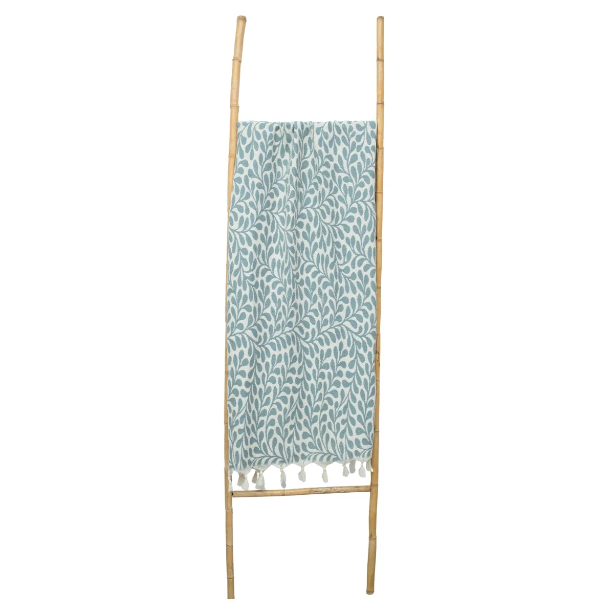 Fouta Jacquard - Coton - Vert Sauge - Feuille - Image 4