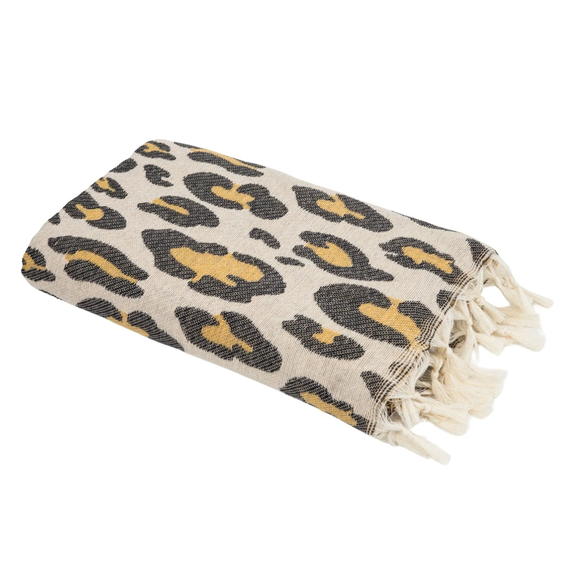Fouta Jacquard - Coton - Marron - Leopard - Image 2