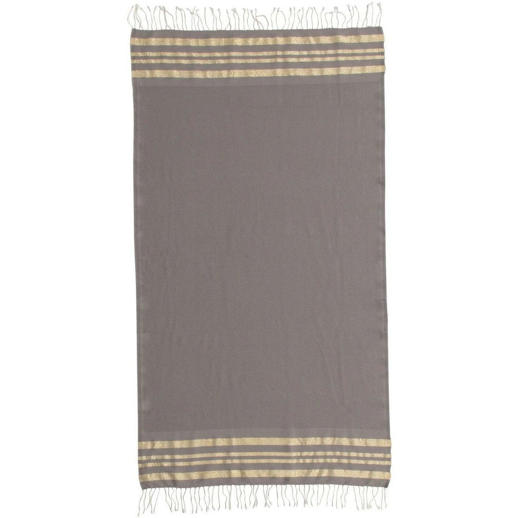 Fouta Nid D'Abeille - Coton - Taupe Clair / Or - Hamptons - Image 4