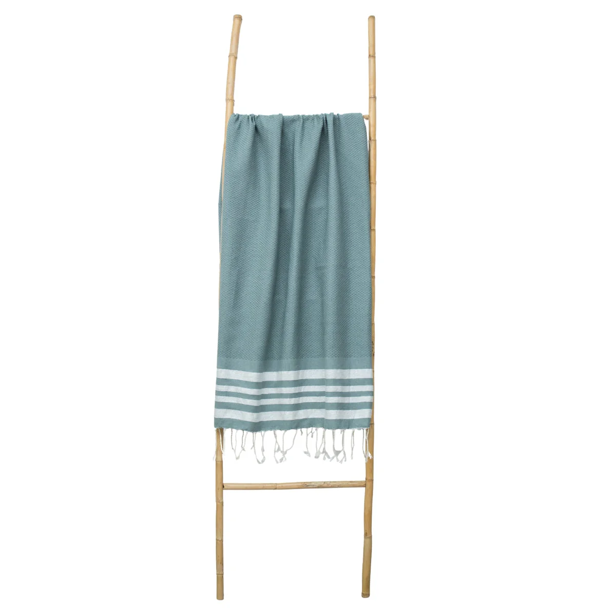 Fouta Nid D'Abeille - Coton - Vert Sauge / Argent - Hamptons - Image 5