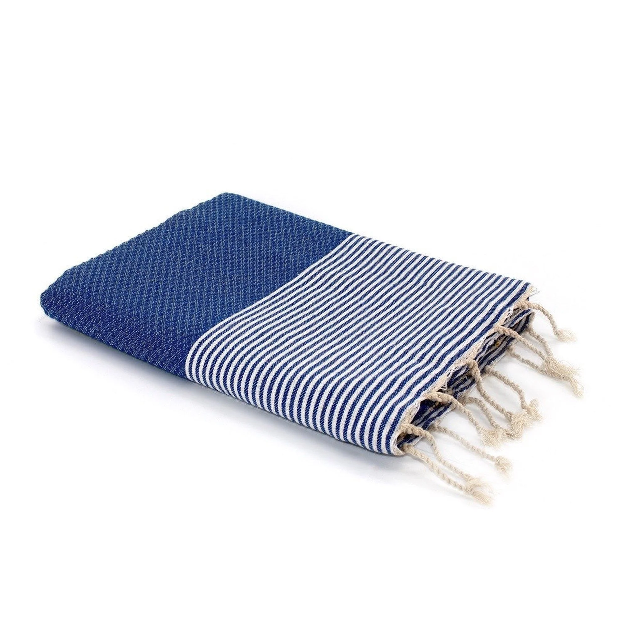 Fouta Nid D'Abeille - Coton - Bleu Grec - Ibiza