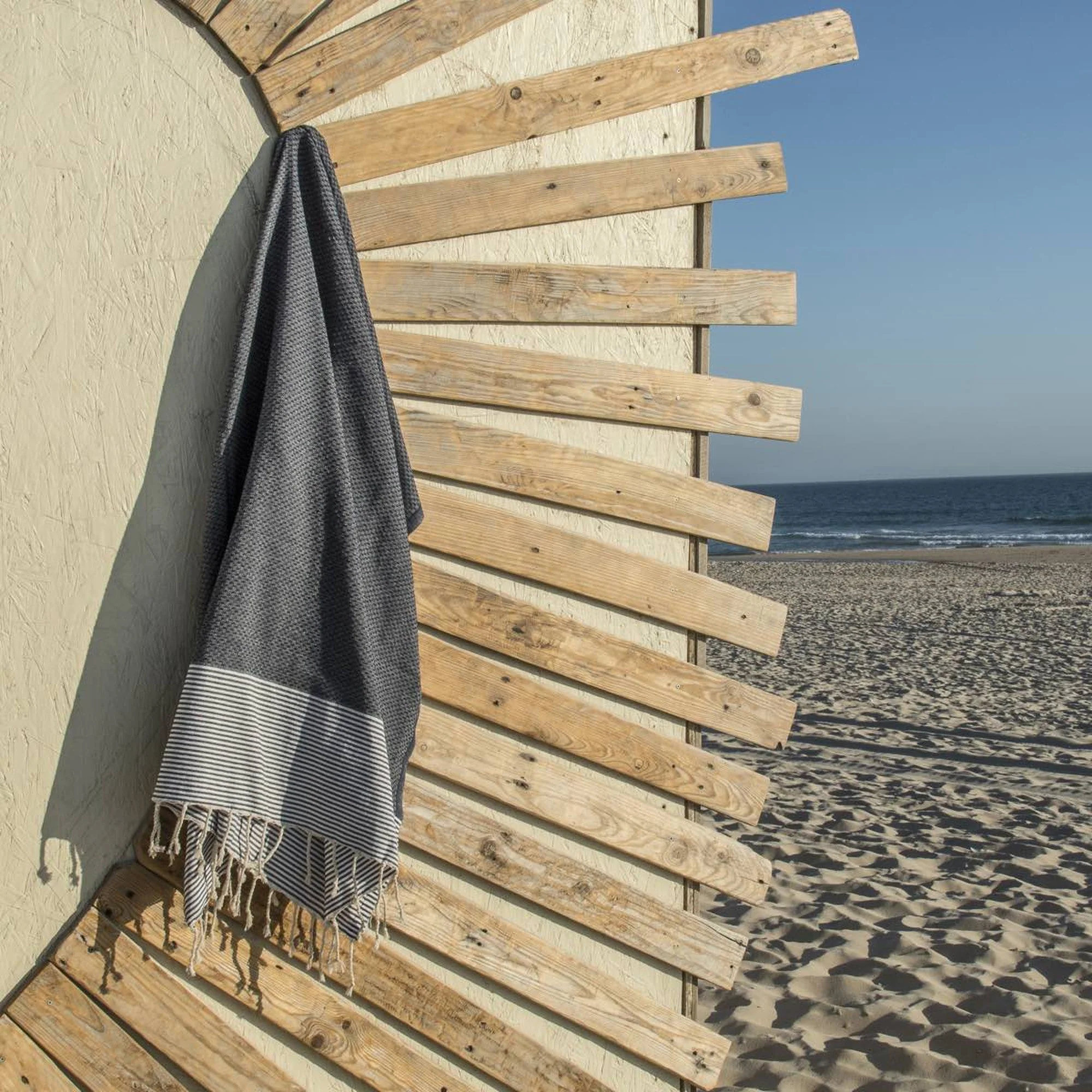 Fouta Nid D'Abeille - Coton - Bleu Jean - Ibiza - Image 3