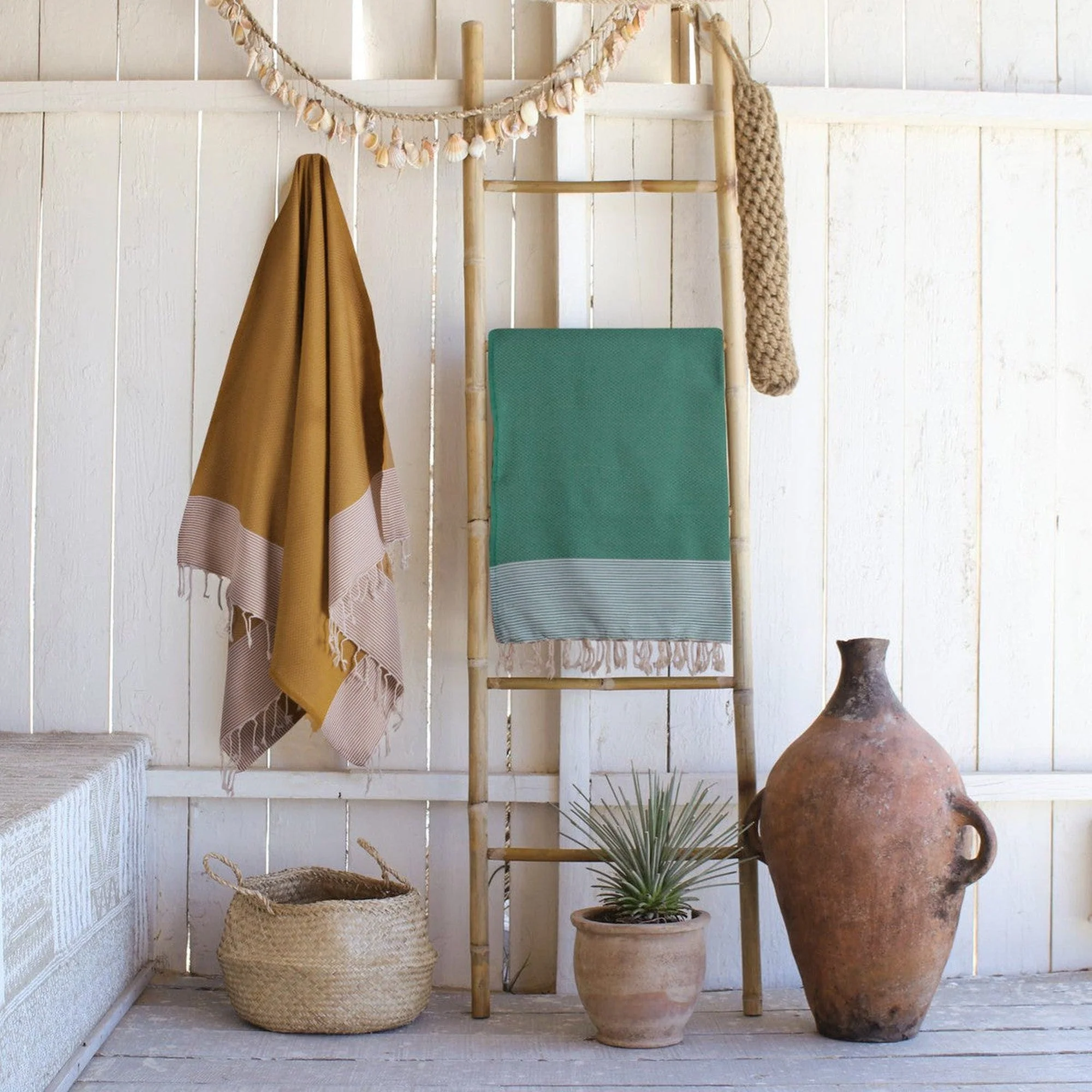 Fouta Nid D'Abeille - Coton - Jaune Moutarde - Ibiza - Image 2