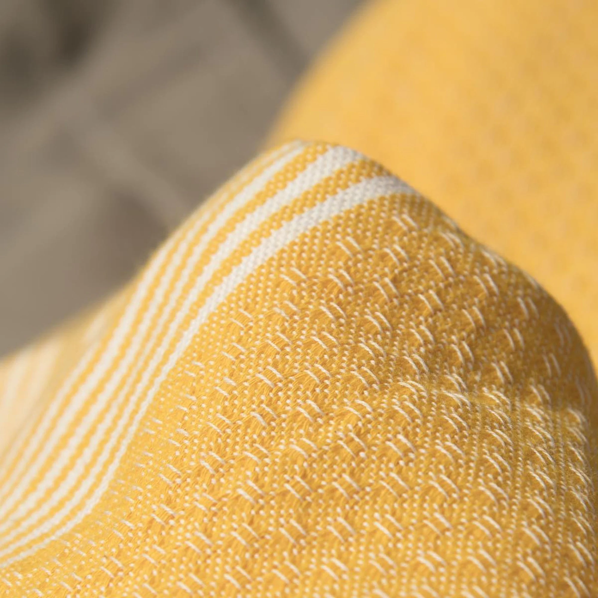Fouta Nid D'Abeille - Coton - Jaune Safran - Ibiza - Image 3