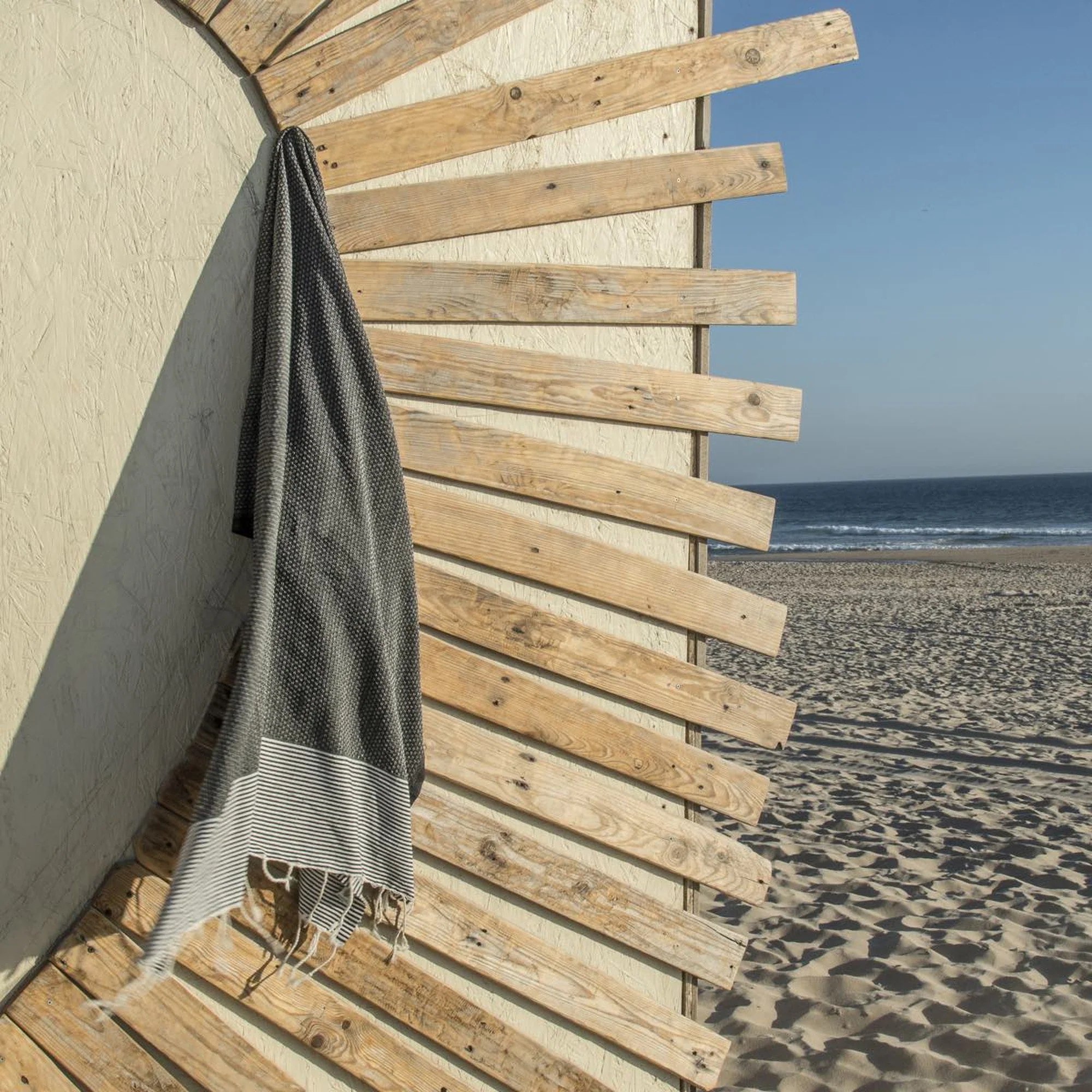 Fouta Nid D'Abeille - Coton - Noir - Ibiza - Image 4