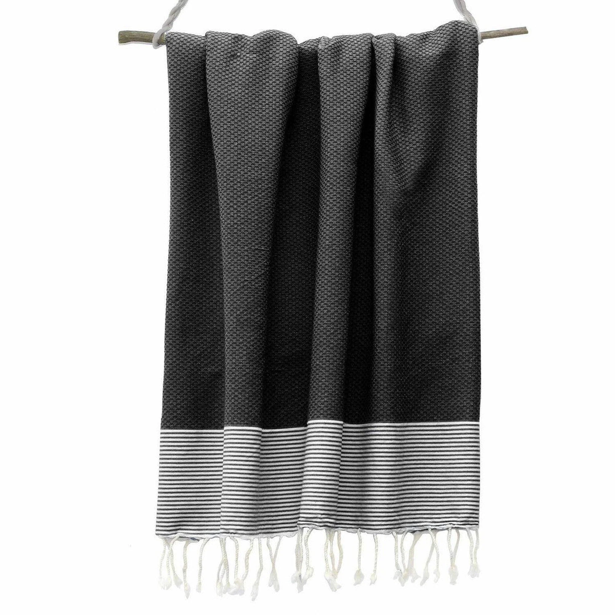 Fouta Nid D'Abeille - Coton - Noir - Ibiza - Image 5