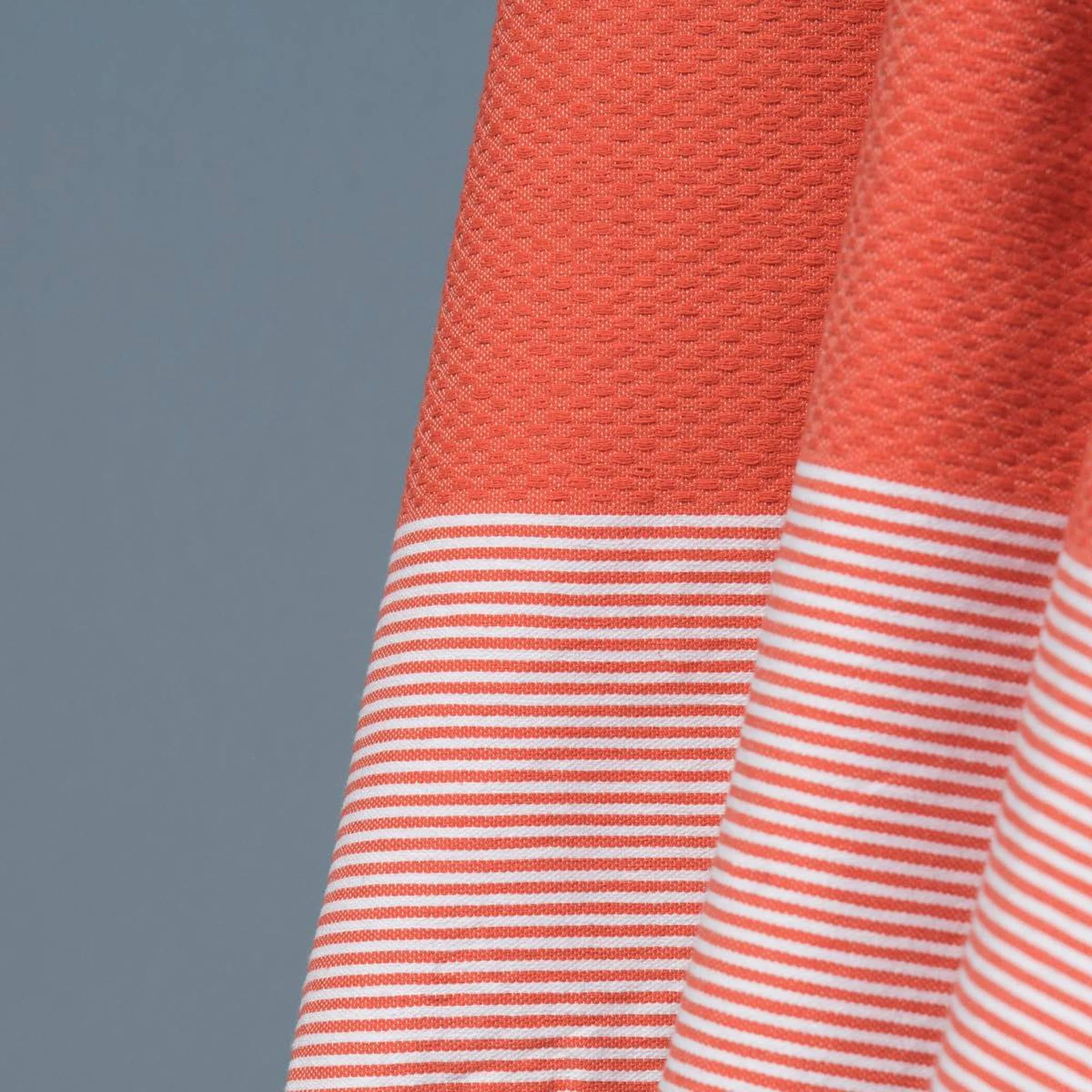 Fouta Nid D'Abeille - Coton - Orange Corail - Ibiza - Image 3