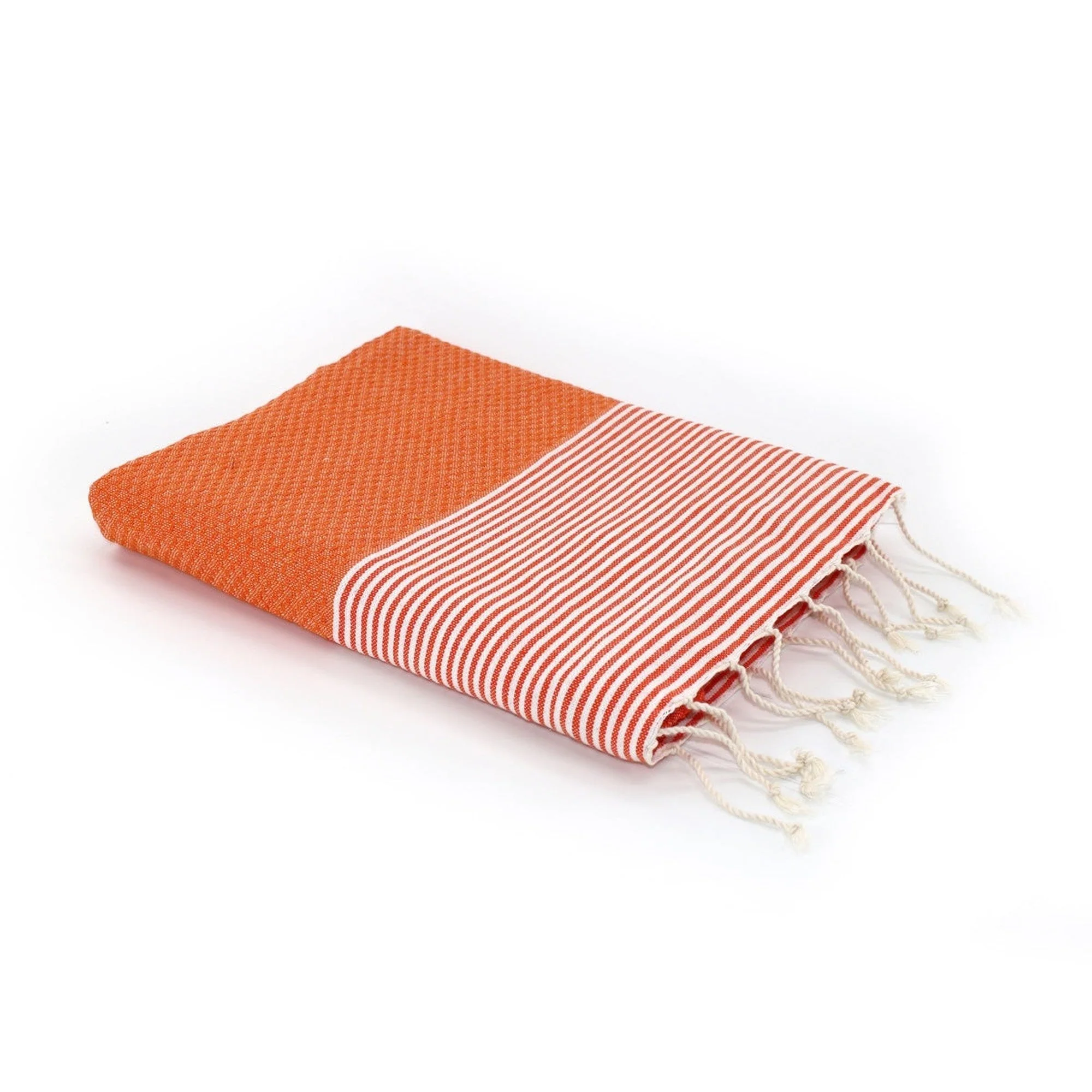 Fouta Nid D'Abeille - Coton - Orange Mandarine - Ibiza - Image 2
