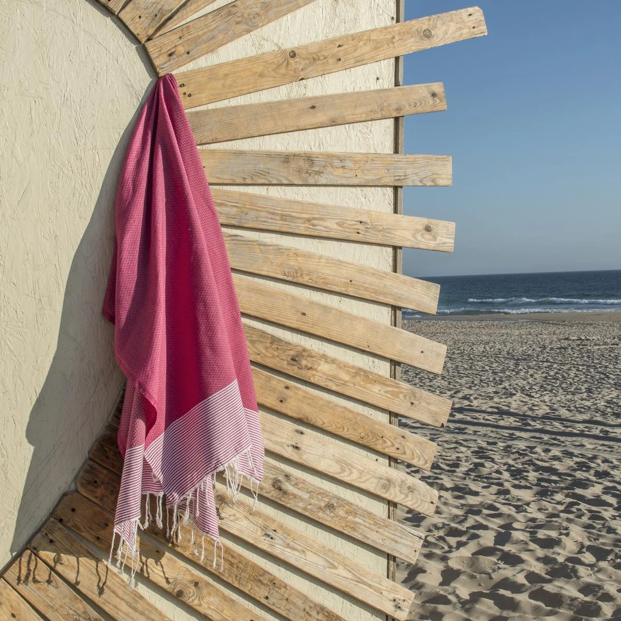 Fouta Nid D'Abeille - Coton - Rose Fuchsia - Ibiza - Image 2