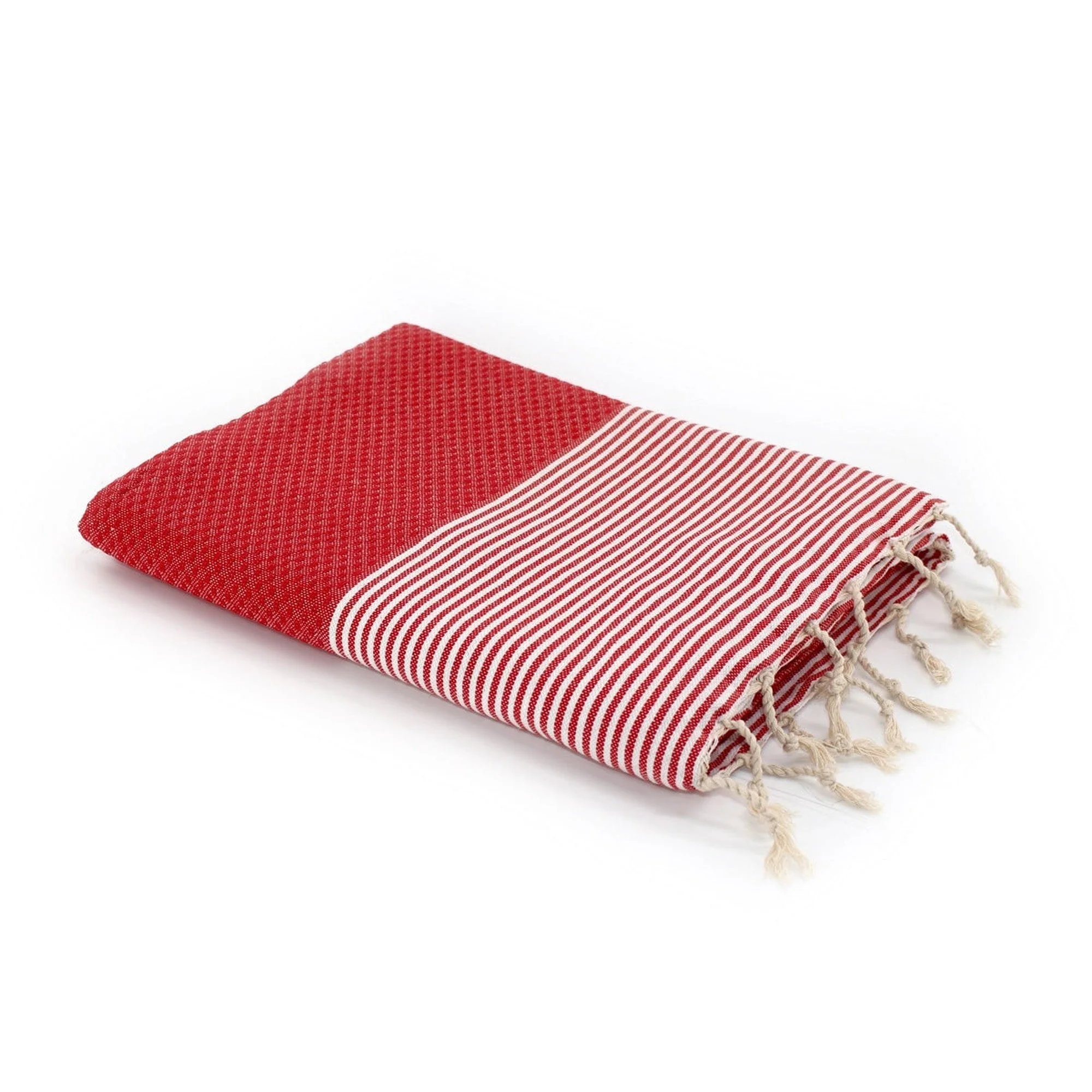 Fouta Nid D'Abeille - Coton - Rouge - Ibiza - Image 2