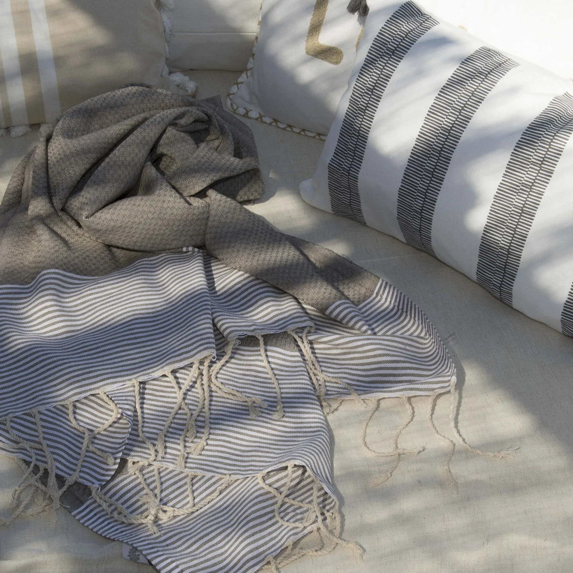 Fouta Nid D'Abeille - Coton - Taupe Clair - Ibiza - Image 4