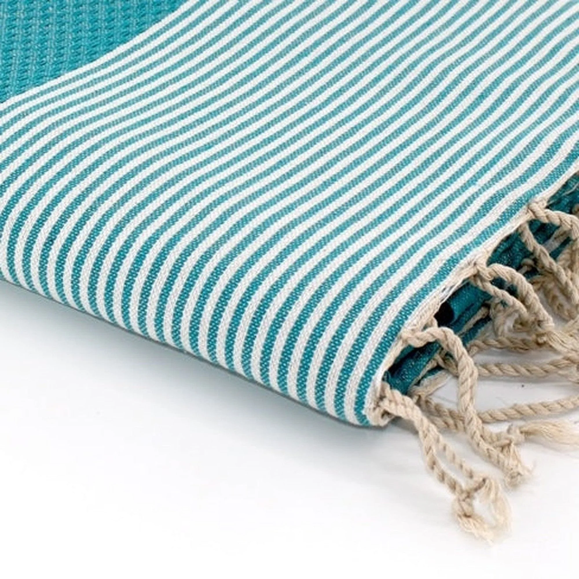 Fouta Nid D'Abeille - Coton - Vert Canard - Ibiza - Image 3