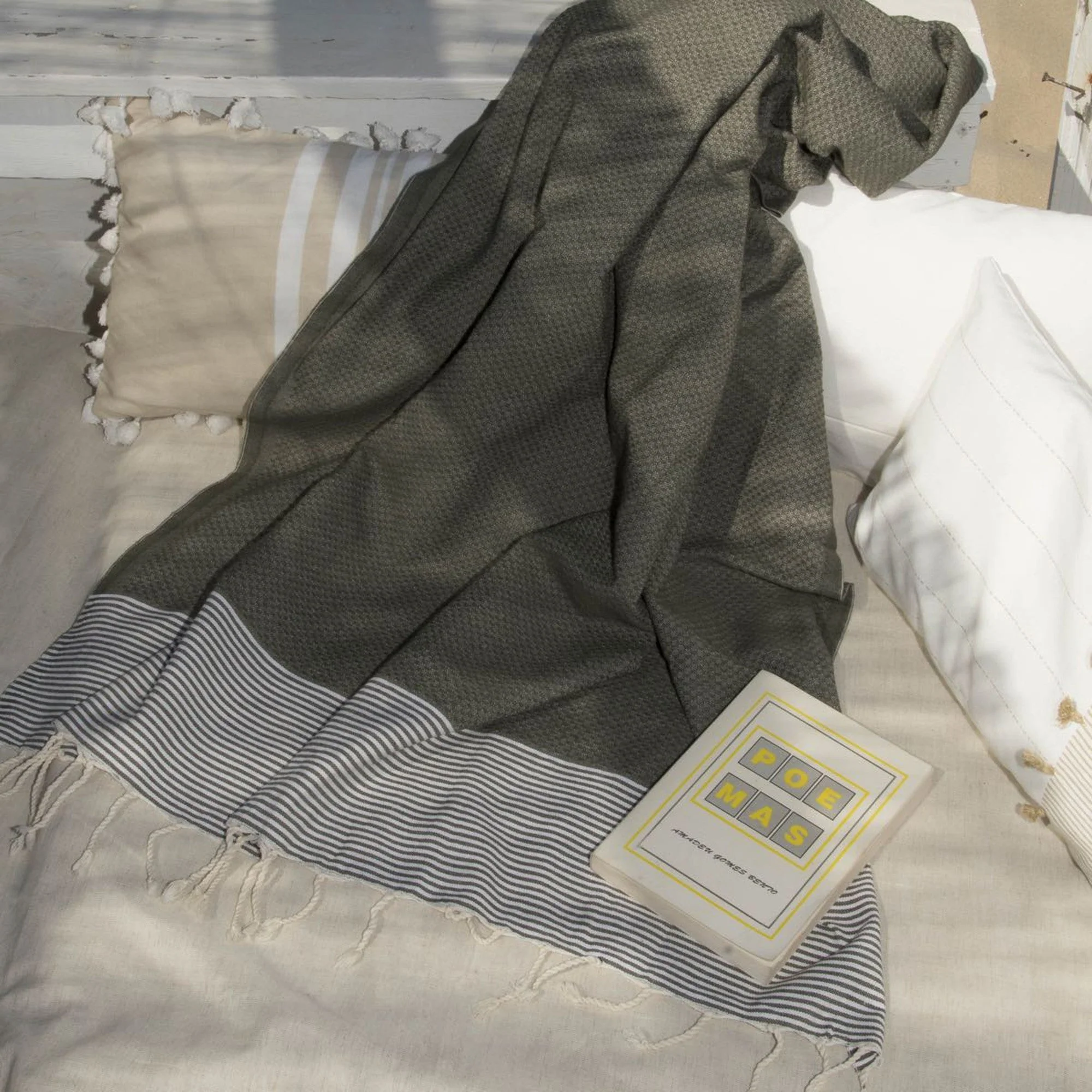 Fouta Nid D'Abeille - Coton - Vert Kaki - Ibiza - Image 3