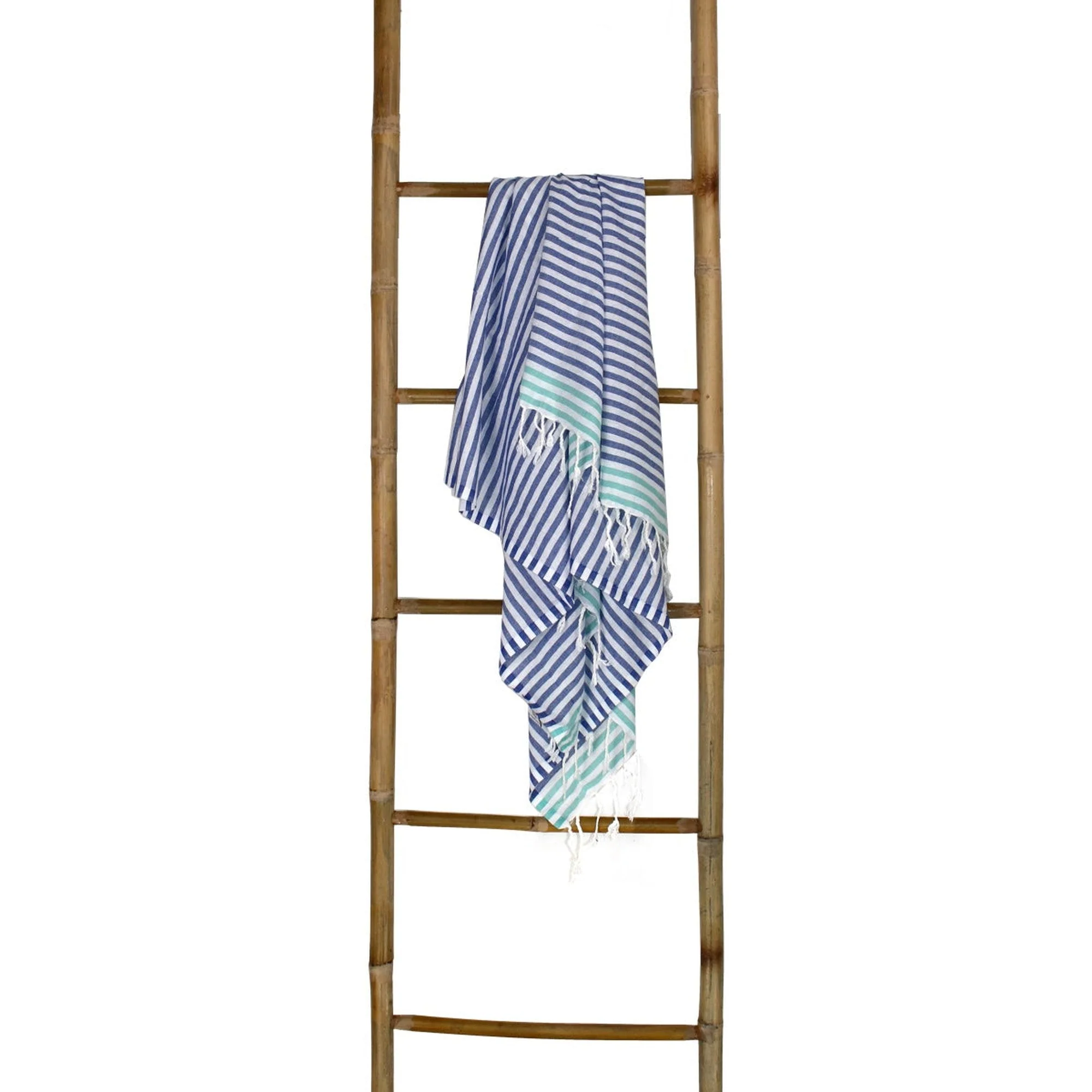 Fouta Paréo - Coton - Bleu Grec / Vert Turquoise - Bora Bora - Image 3