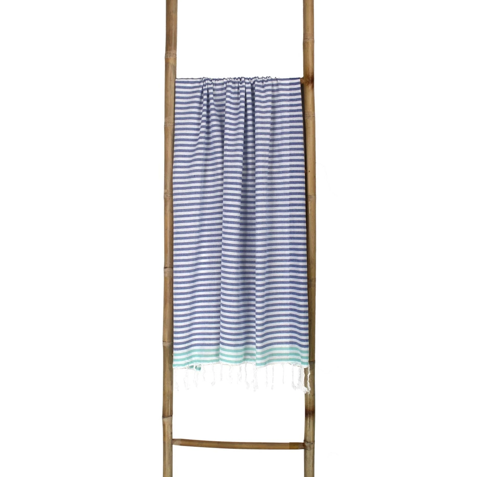 Fouta Paréo - Coton - Bleu Grec / Vert Turquoise - Bora Bora - Image 5