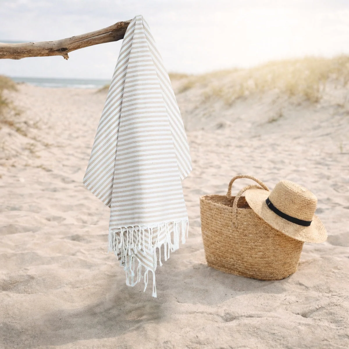 Fouta Paréo - Coton - Beige - Fidji - Image 2