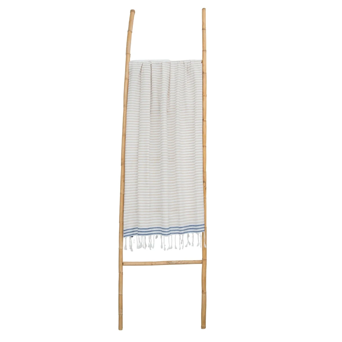 Fouta Paréo - Coton - Beige / Bleu Jean - Bora Bora - Image 5