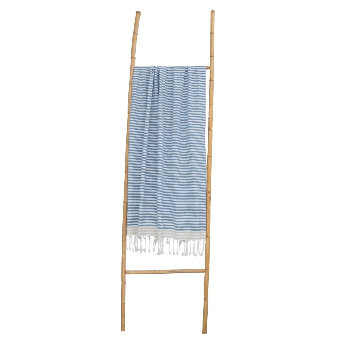 Fouta Paréo - Coton - Bleu Orage / Beige - Bora Bora - Image 5