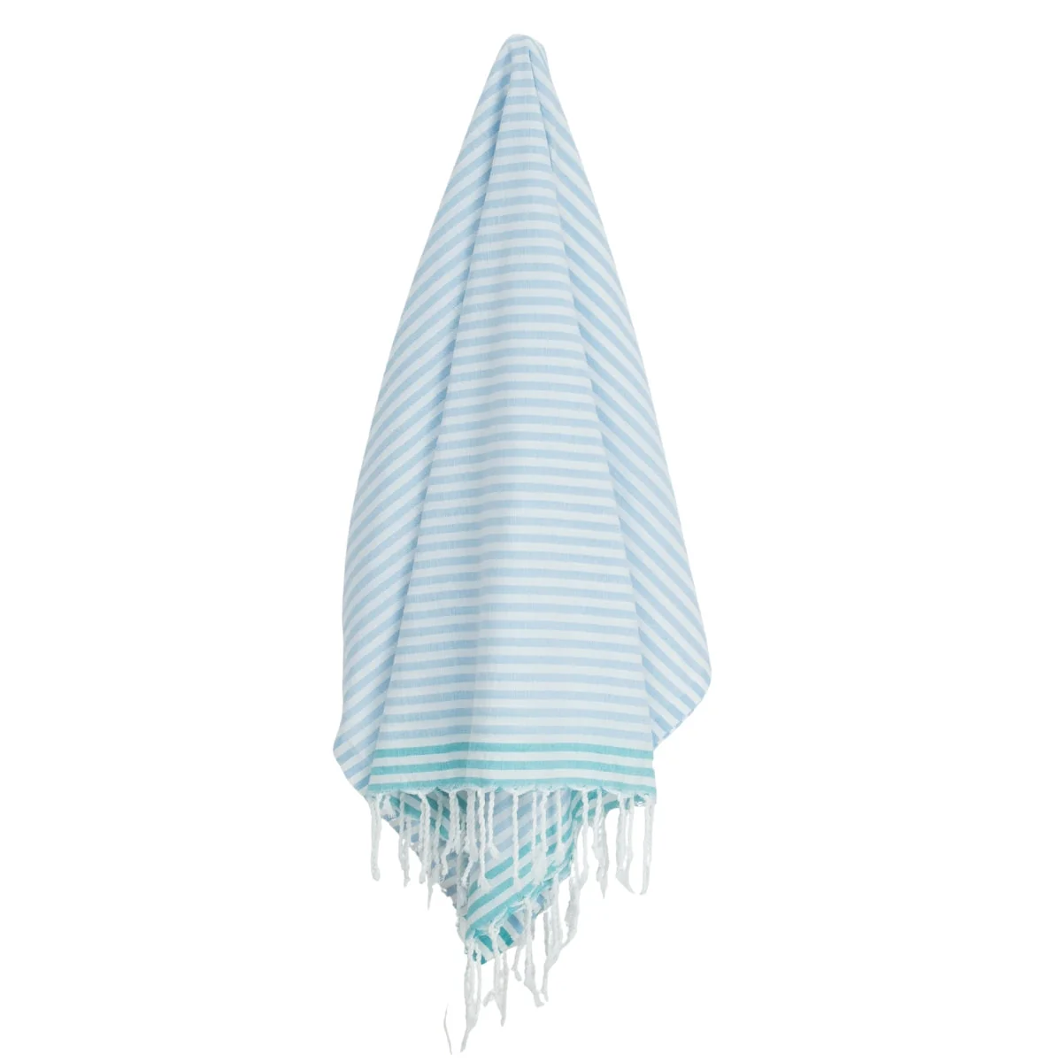 Fouta Paréo - Coton - Bleu Pâle / Vert Turquoise - Bora Bora - Image 4
