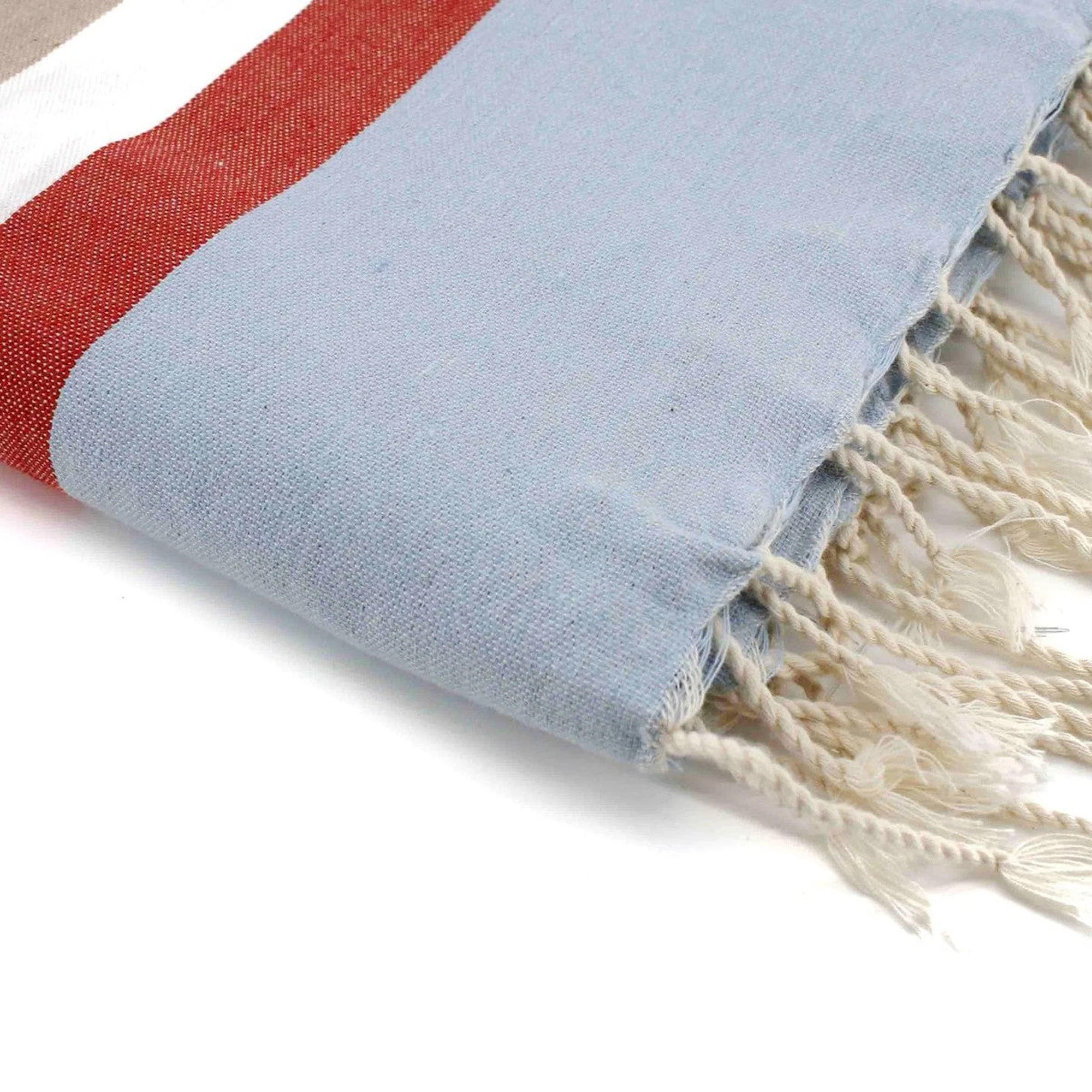 Fouta Tricolore - Coton - Beige - Arcachon - Image 3
