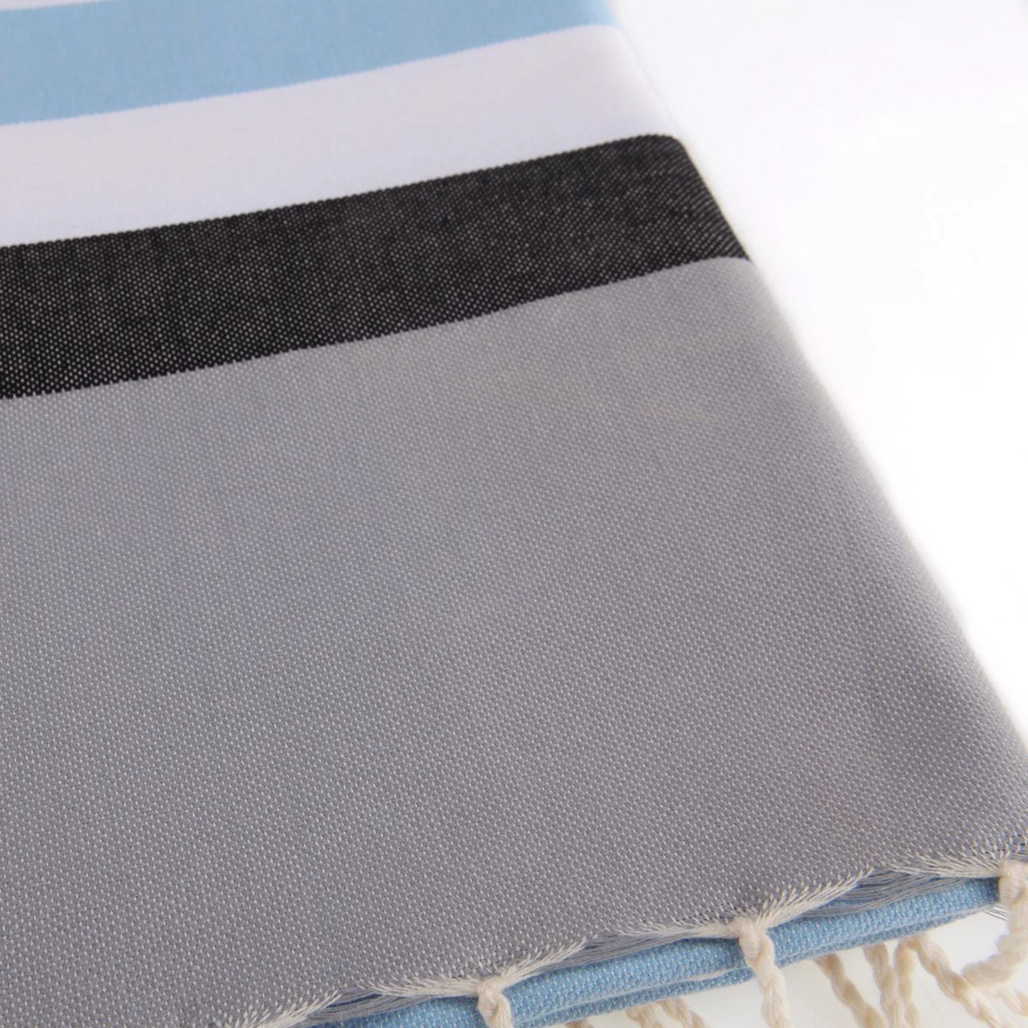 Fouta Tricolore - Coton - Bleu Ciel - Arcachon - Image 3