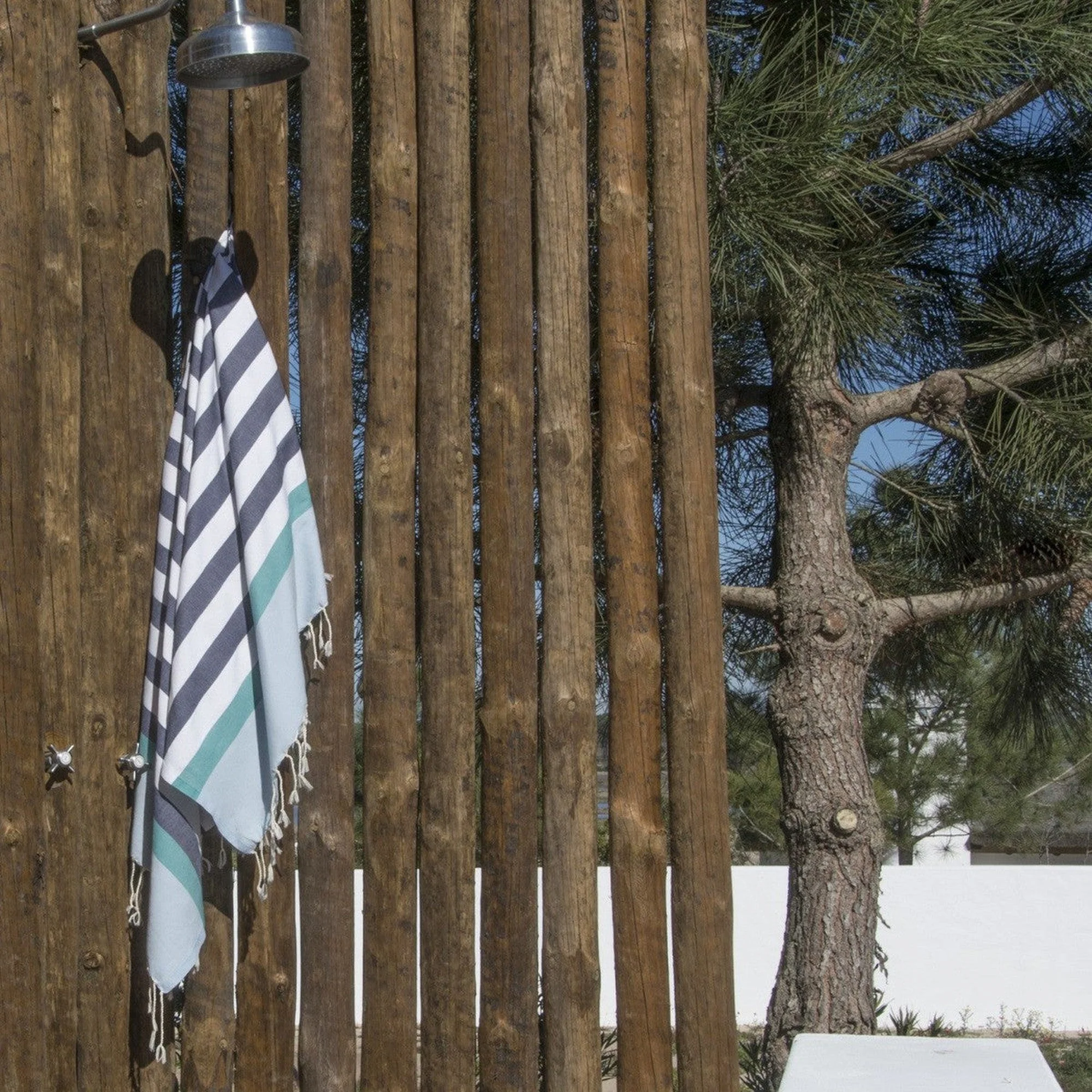 Fouta Tricolore - Coton - Bleu Jean - Arcachon - Image 2