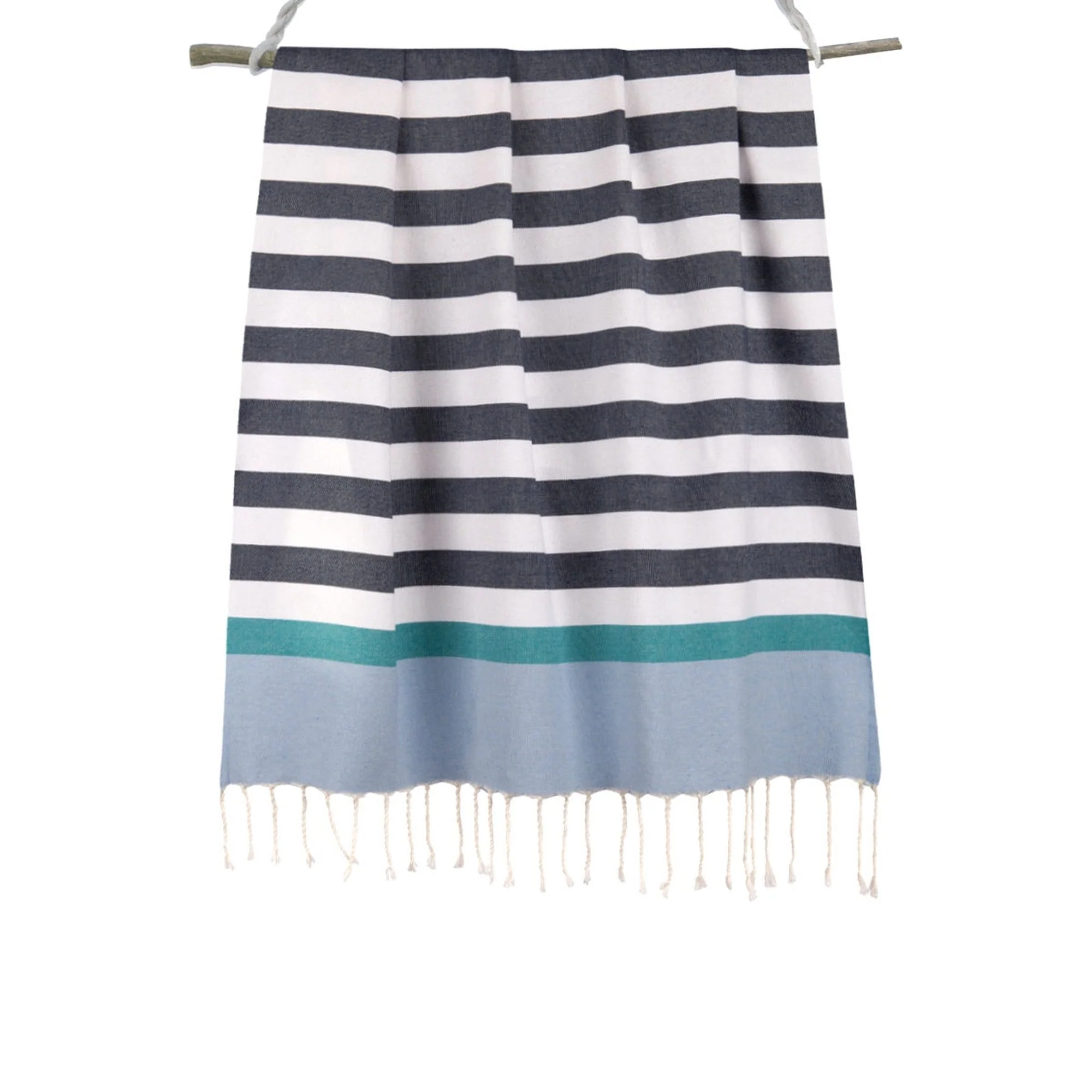 Fouta Tricolore - Coton - Bleu Jean - Arcachon - Image 4
