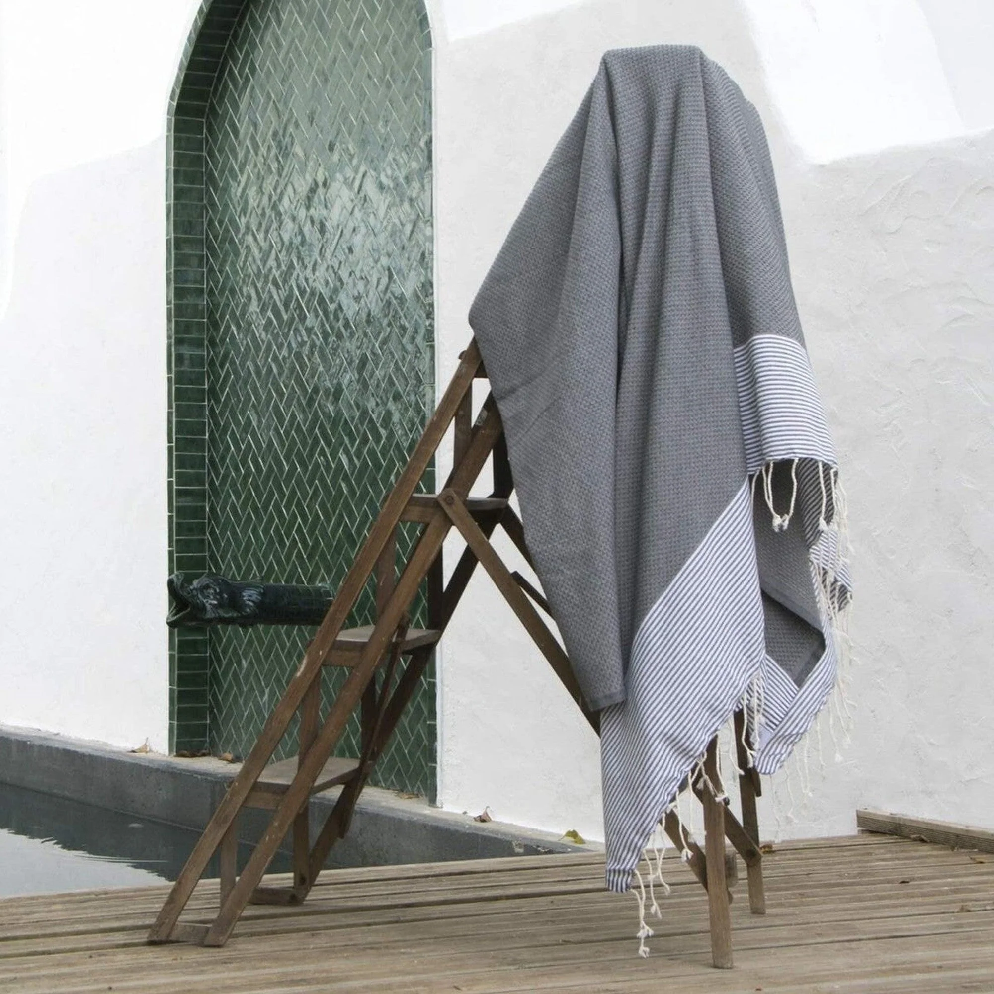 Fouta XXL - Coton - Gris Moyen - Ibiza - Image 4