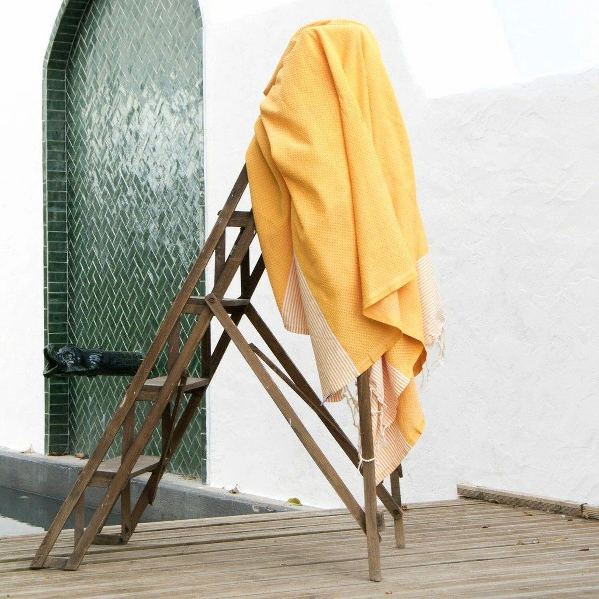 Fouta XXL - Coton - Jaune Safran - Ibiza - Image 2
