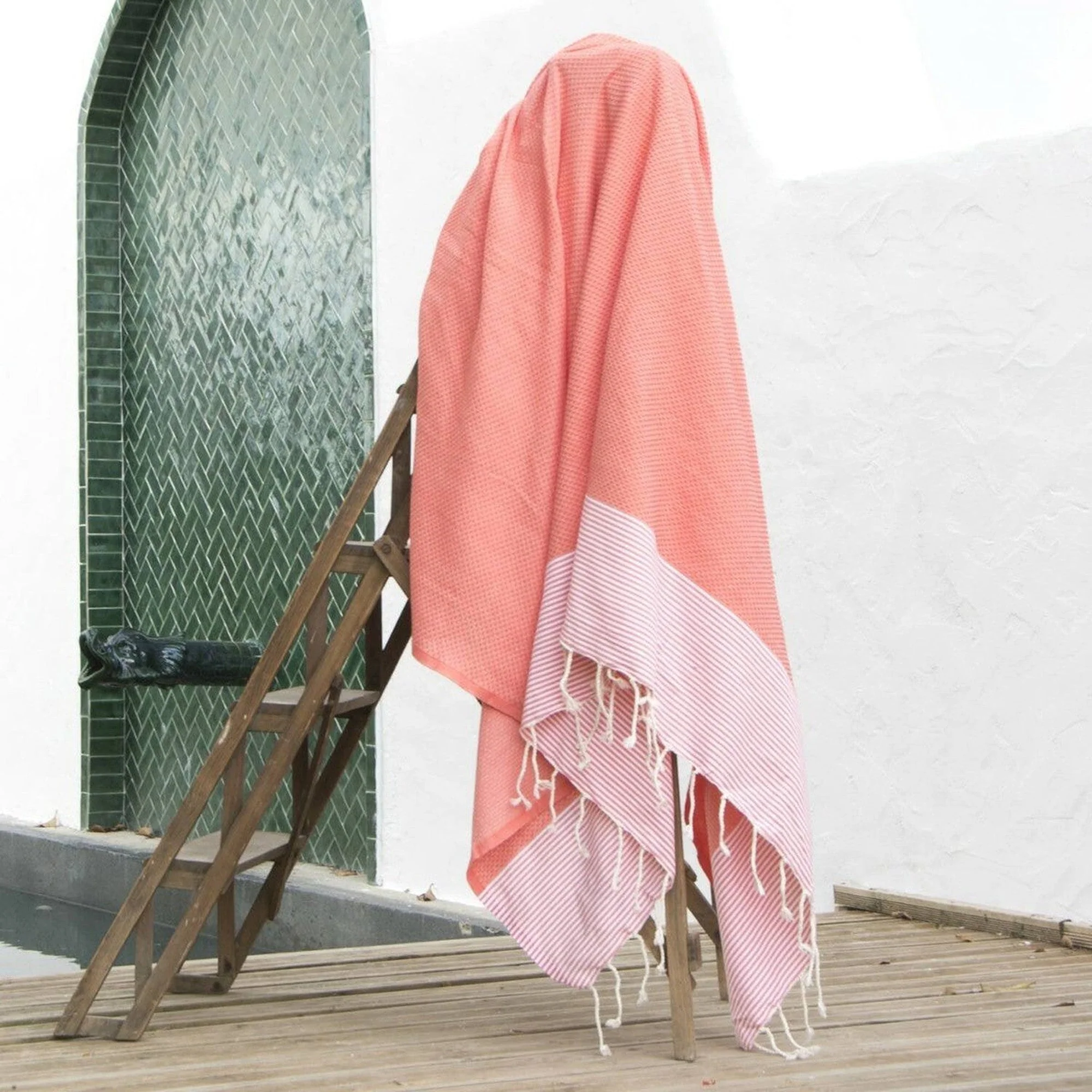 Fouta XXL - Coton - Orange Corail - Ibiza - Image 2