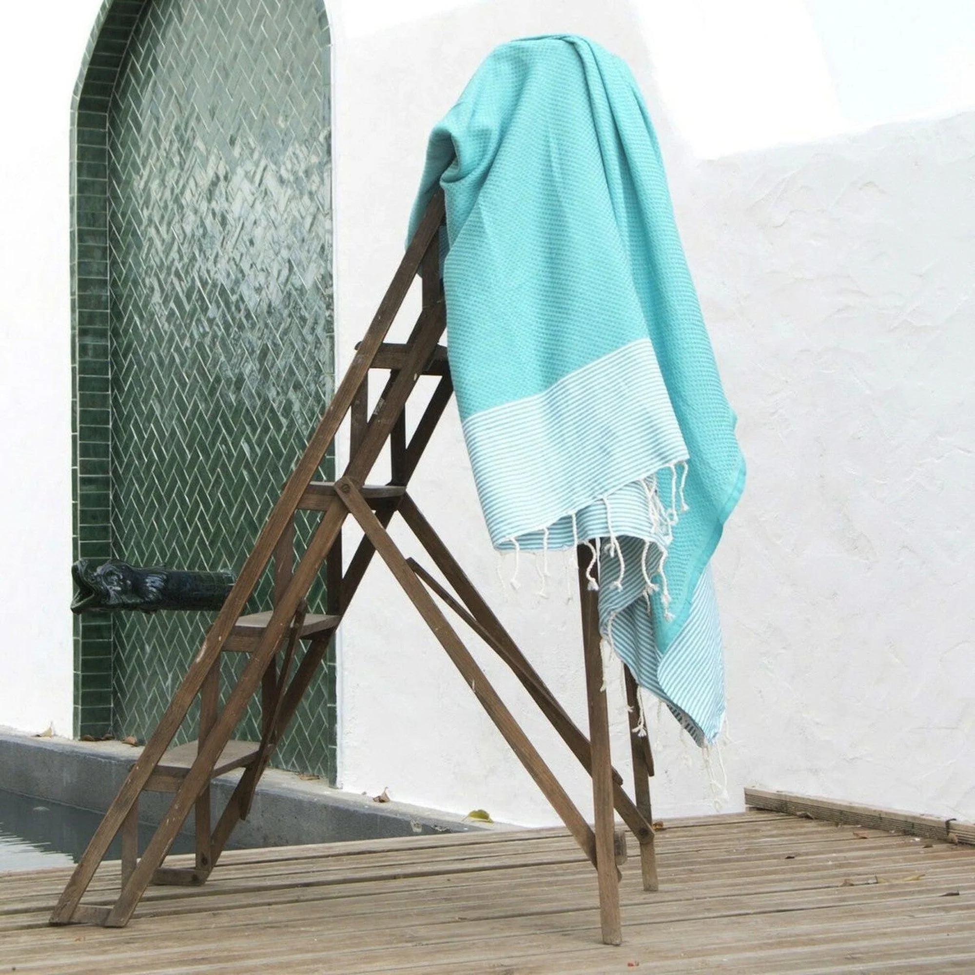 Fouta XXL - Coton - Vert Turquoise - Ibiza - Image 2