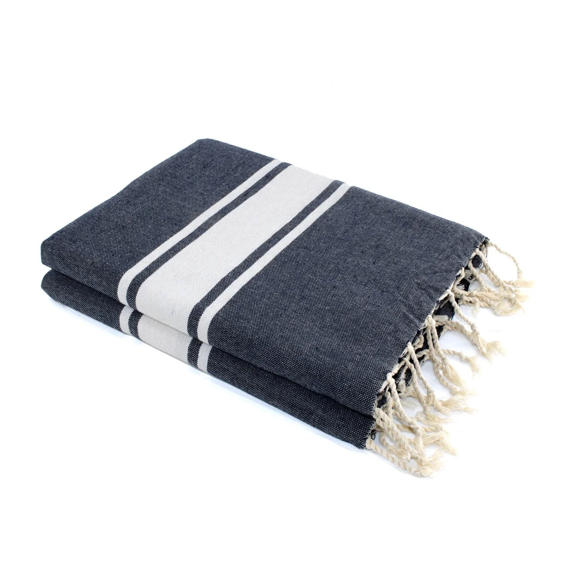 Fouta XXL - Coton - Bleu Jean - St Tropez - Image 4