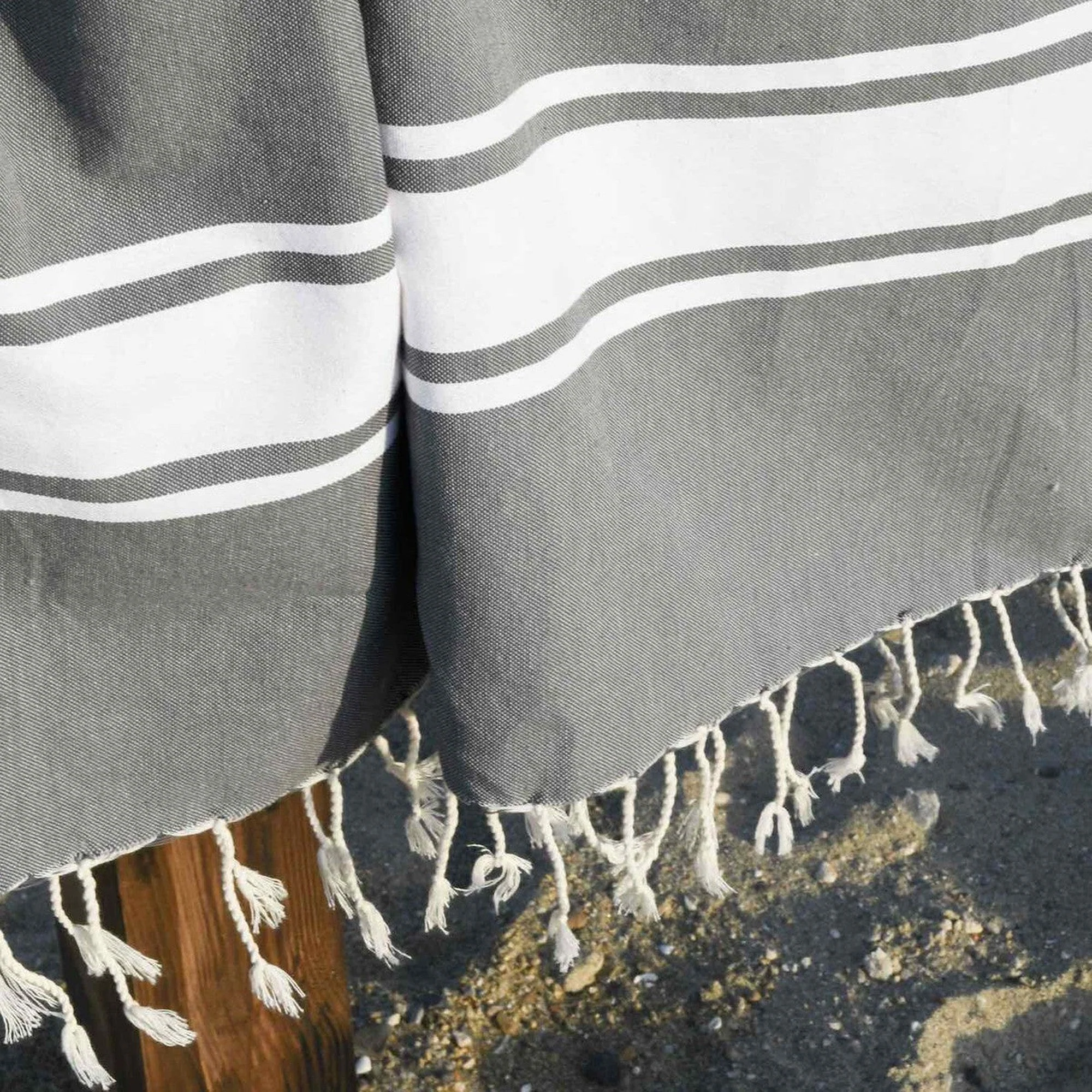 Fouta XXL - Coton - Gris Moyen - St Tropez - Image 3