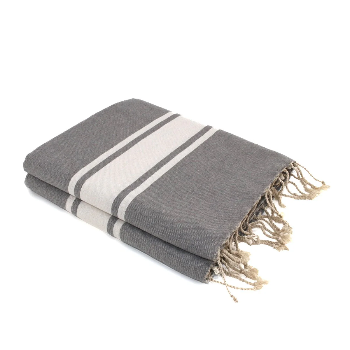 Fouta XXL - Coton - Gris Moyen - St Tropez - Image 6