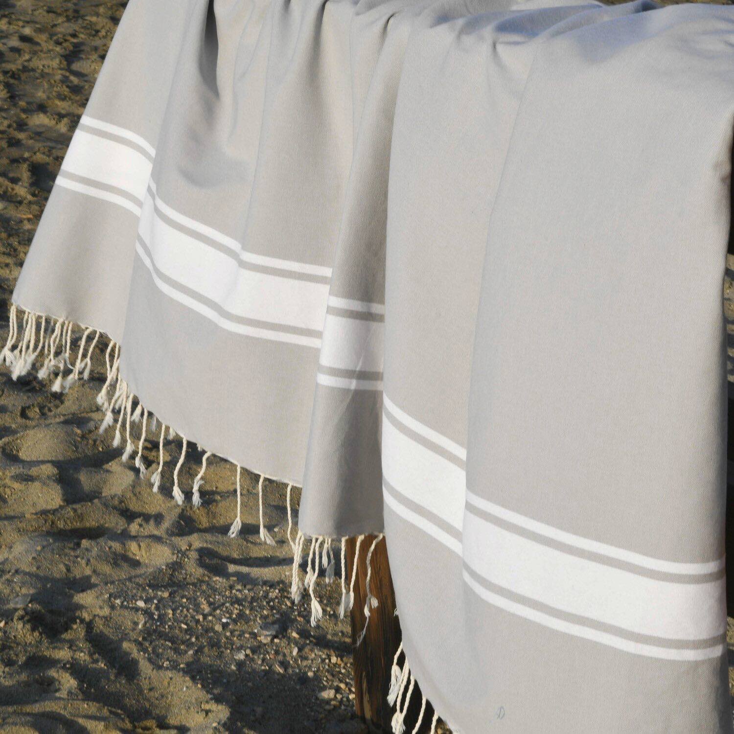 Fouta XXL - Coton - Gris Perle - St Tropez - Image 7