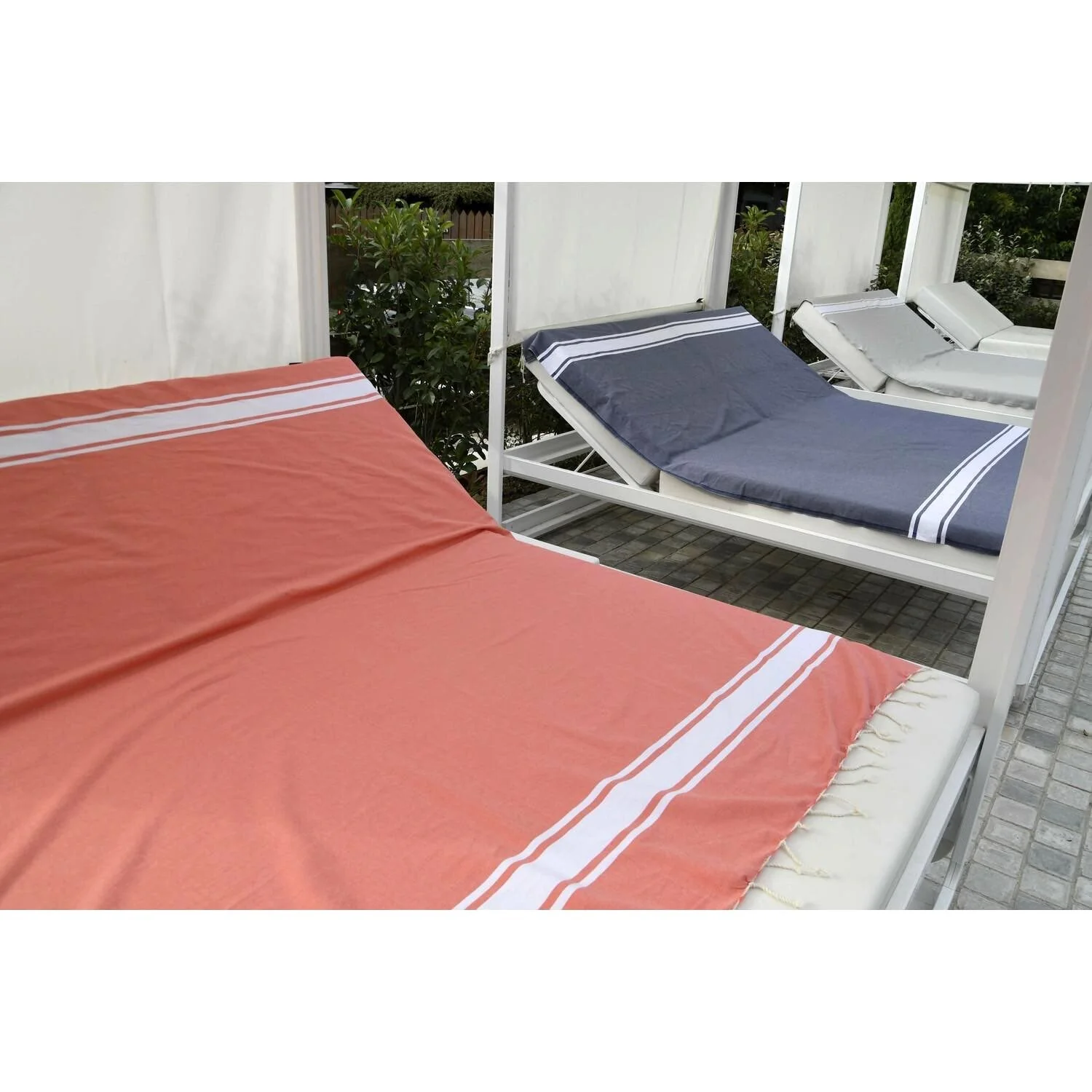 Fouta XXL - Coton - Orange Corail - St Tropez - Image 12