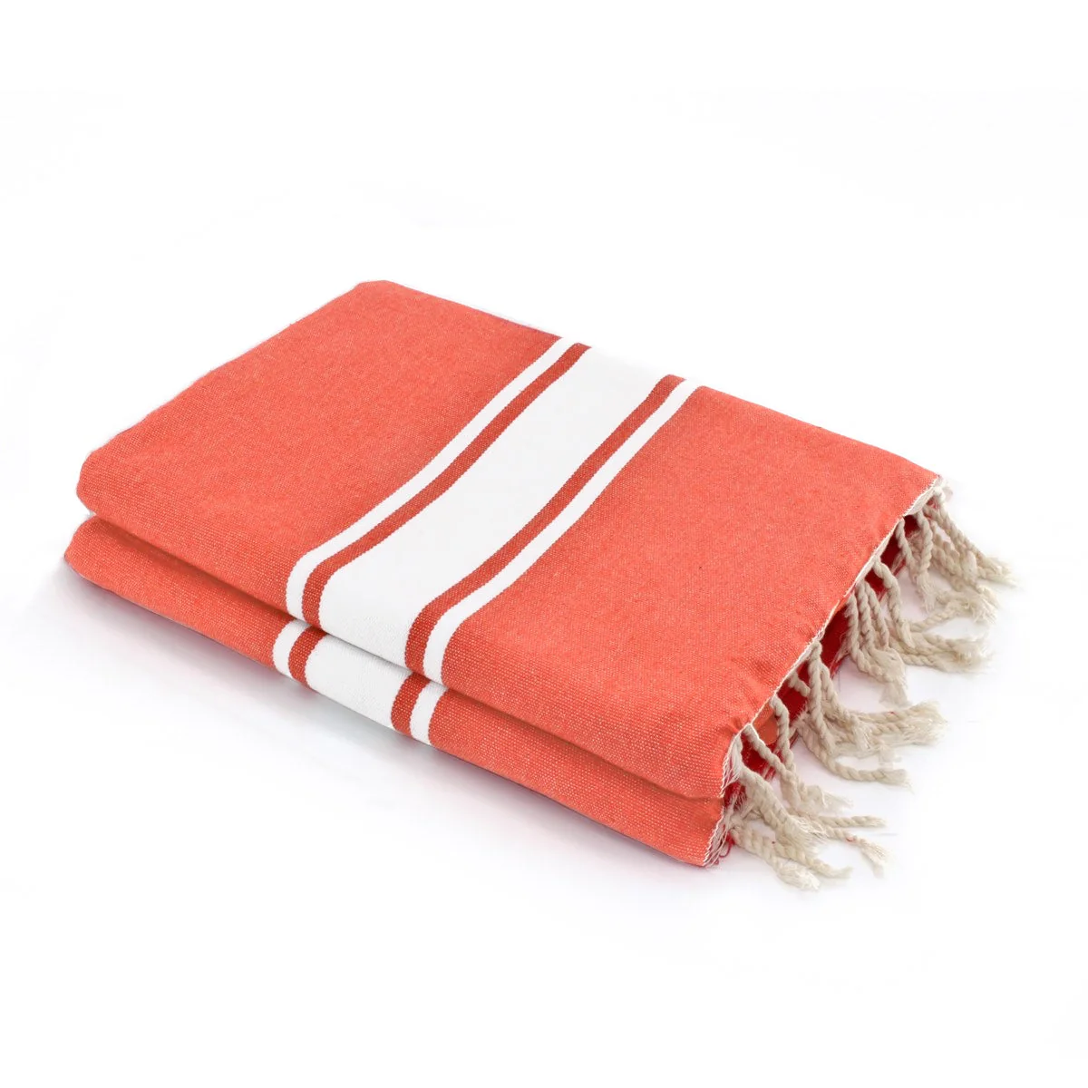 Fouta XXL - Coton - Orange Corail - St Tropez - Image 6