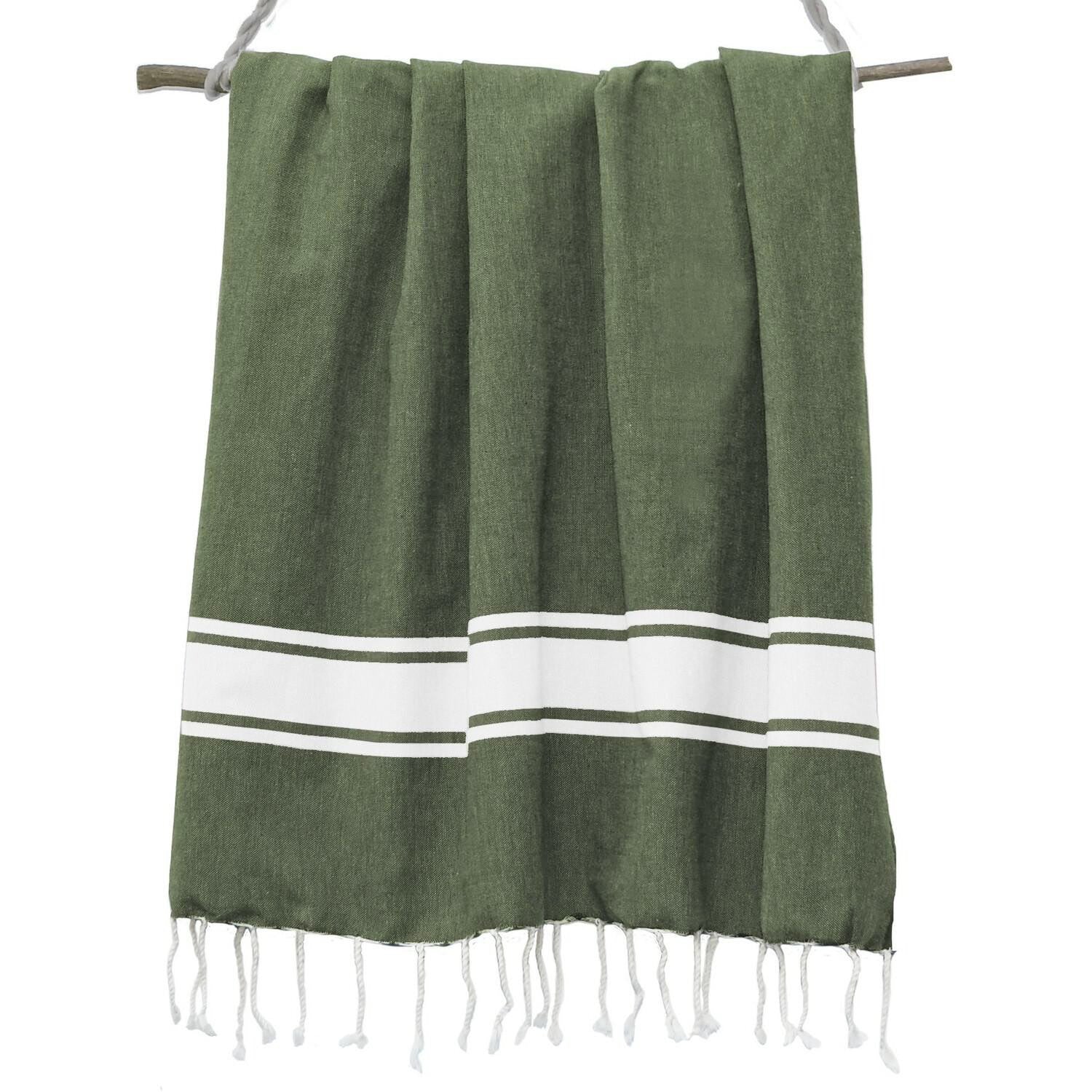 Fouta XXL - Coton - Vert Kaki - St Tropez - Image 2